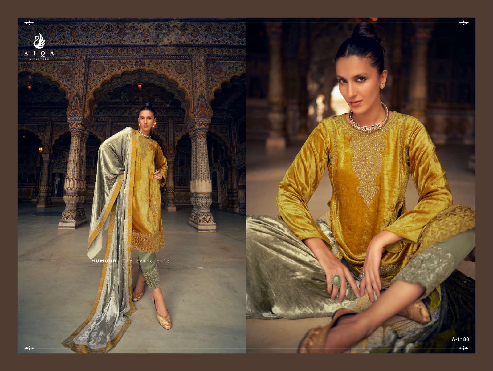 AIQA SILSILA VELVET FANCY EMBROIDERY DESIGNER SUIT