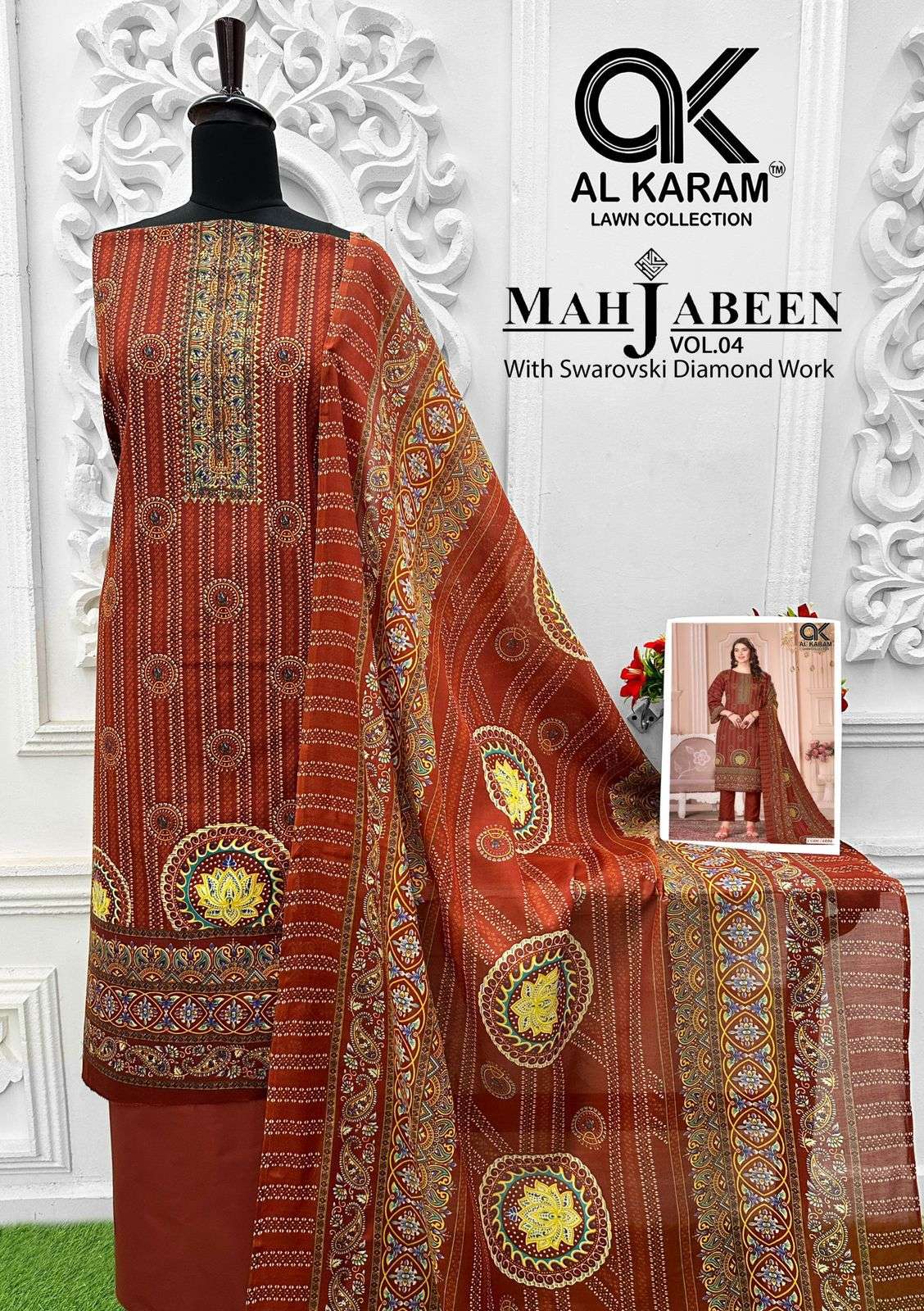 AL KARAM MAHJABEEN VOL 4 COTTON DIGITAL PRINT DRESS