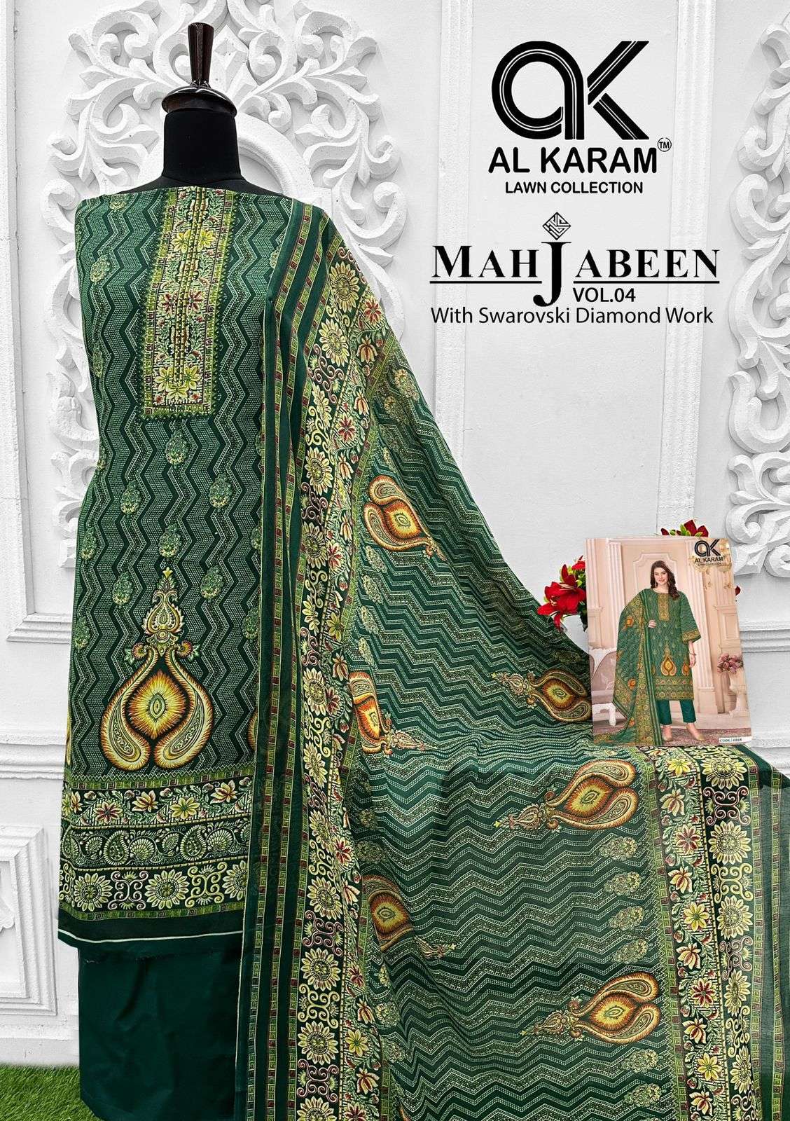 AL KARAM MAHJABEEN VOL 4 COTTON DIGITAL PRINT DRESS