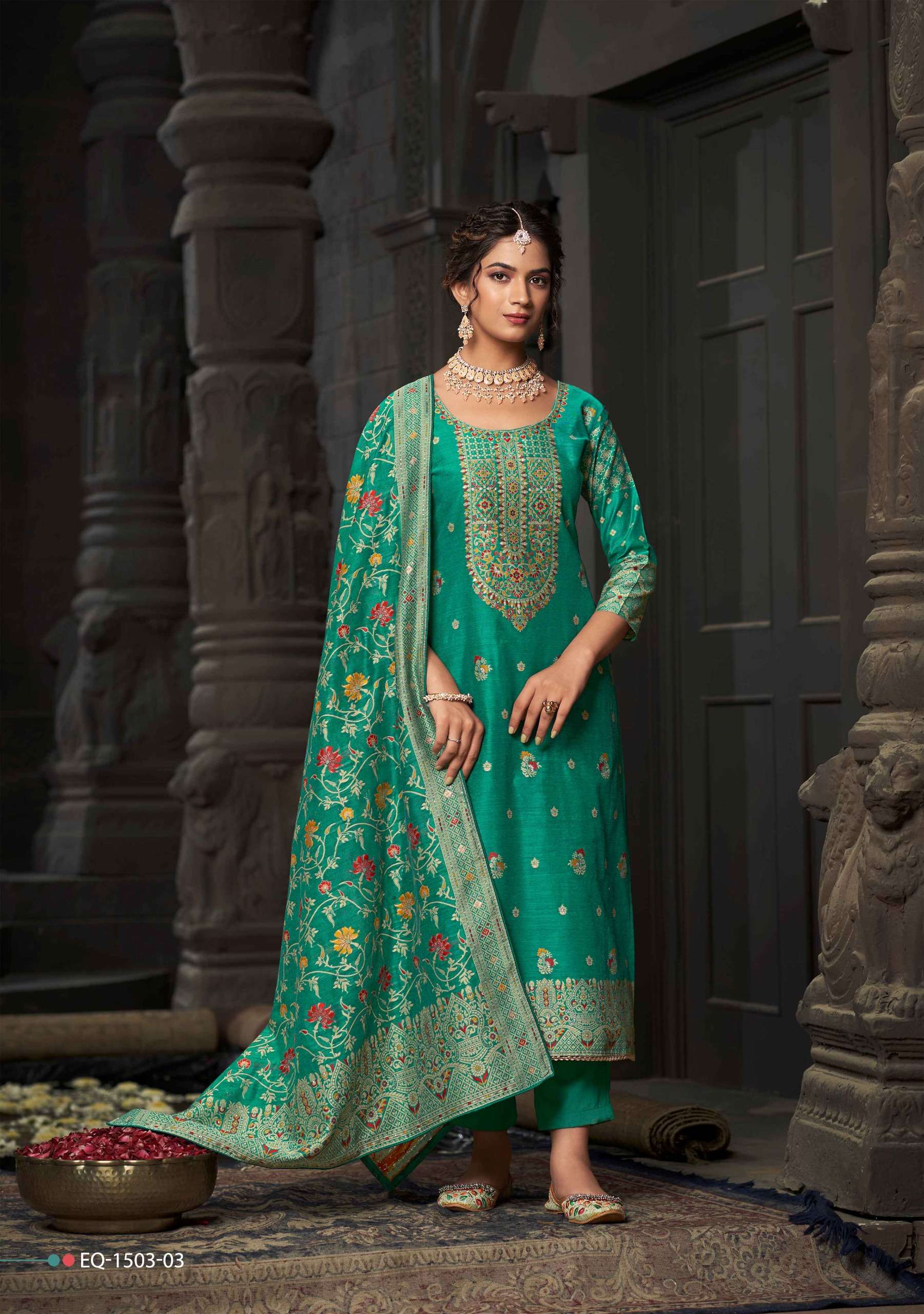 ALOK SUITS BLOOM TOUCH JACQUARD DESIGNER SUIT