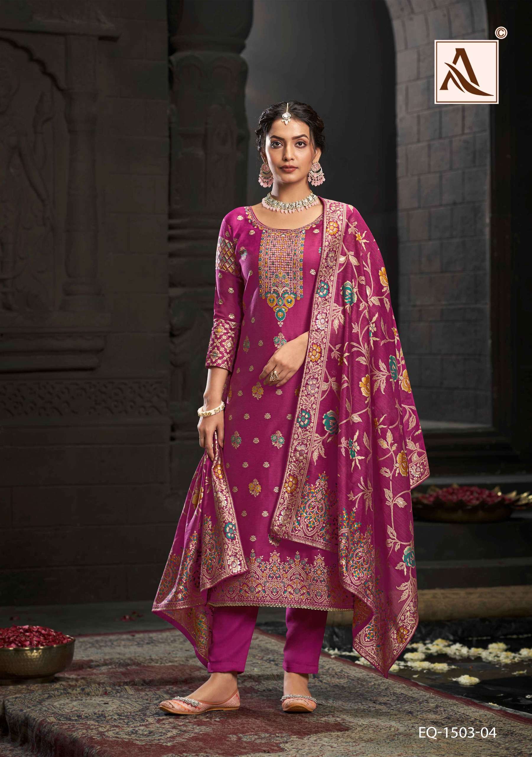 ALOK SUITS BLOOM TOUCH JACQUARD DESIGNER SUIT
