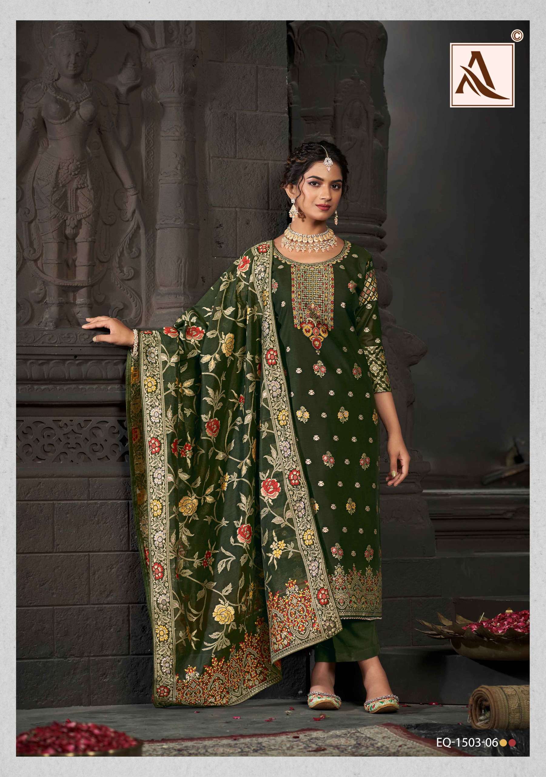 ALOK SUITS BLOOM TOUCH JACQUARD DESIGNER SUIT