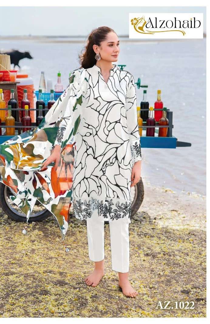 ALZOHAIB DESIGN NO - 1022 COTTON PRINT PAKISTANI SUIT