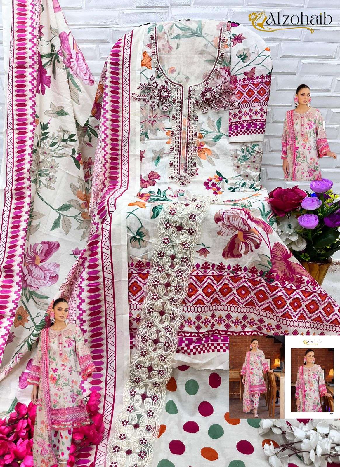 ALZOHAIB GIRL GLAM DESIGN NO - 1049 - 1050 - 1051PAKISTANI SUIT