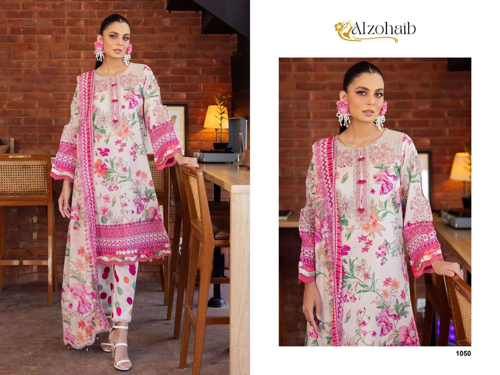 ALZOHAIB GIRL GLAM DESIGN NO - 1049 - 1050 - 1051PAKISTANI SUIT
