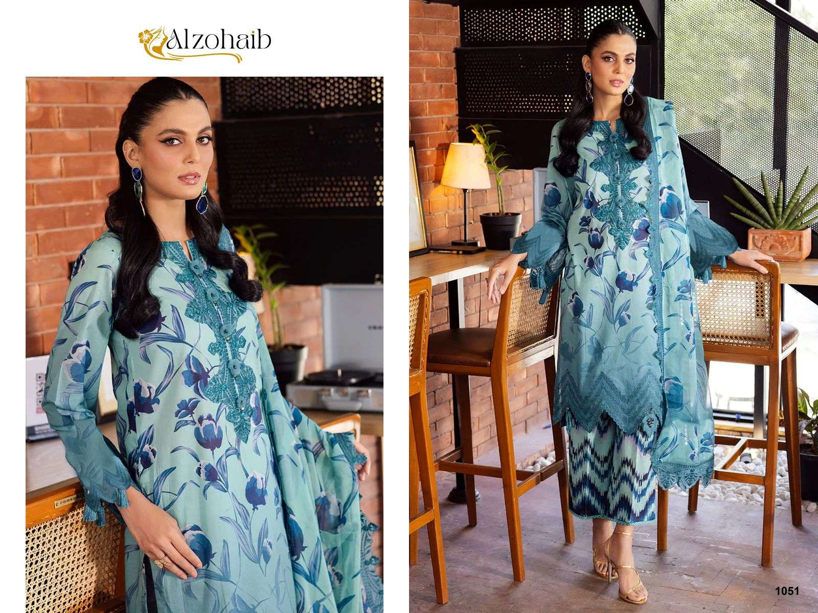 ALZOHAIB GIRL GLAM DESIGN NO - 1049 - 1050 - 1051PAKISTANI SUIT