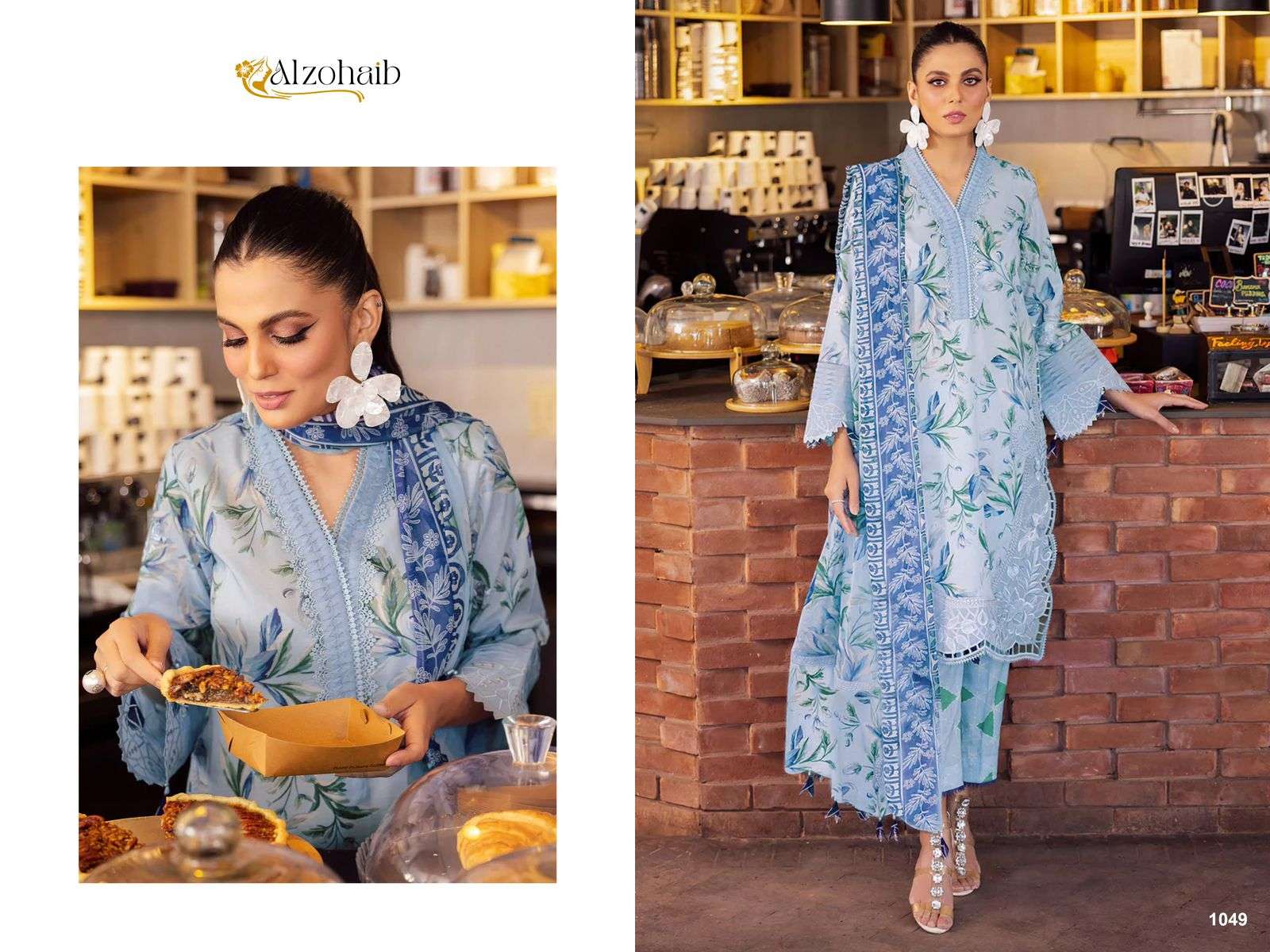 ALZOHAIB GIRL GLAM DESIGN NO - 1049 - 1050 - 1051PAKISTANI SUIT