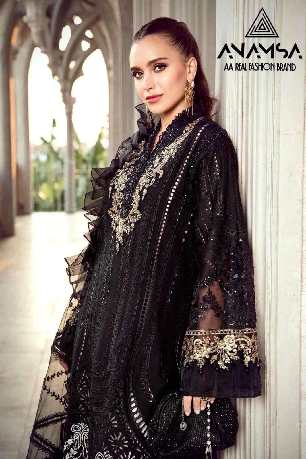 ANAMSA - 459 PURE EXPORT QUALITY BEAUTIFUL DESIGN HEAVY EMBROIDERED PARTY WEAR SUIT 