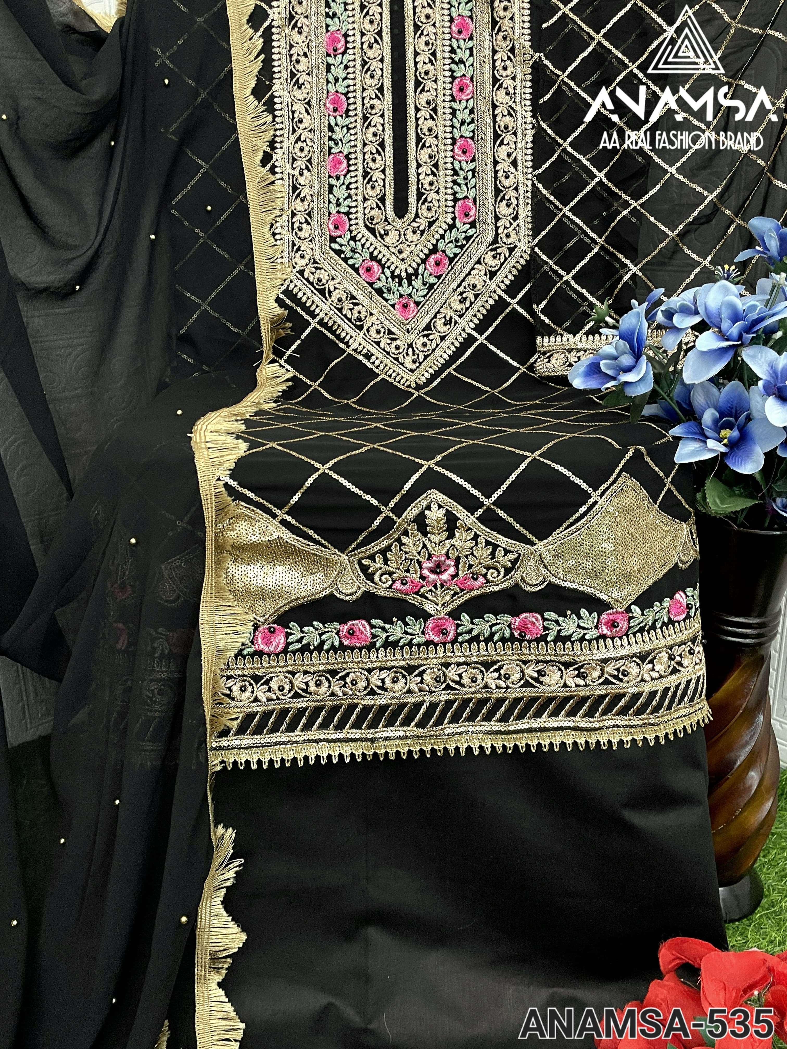 ANAMSA - 535 HEAVY EMBROIDERED PARTY WEAR SUIT
