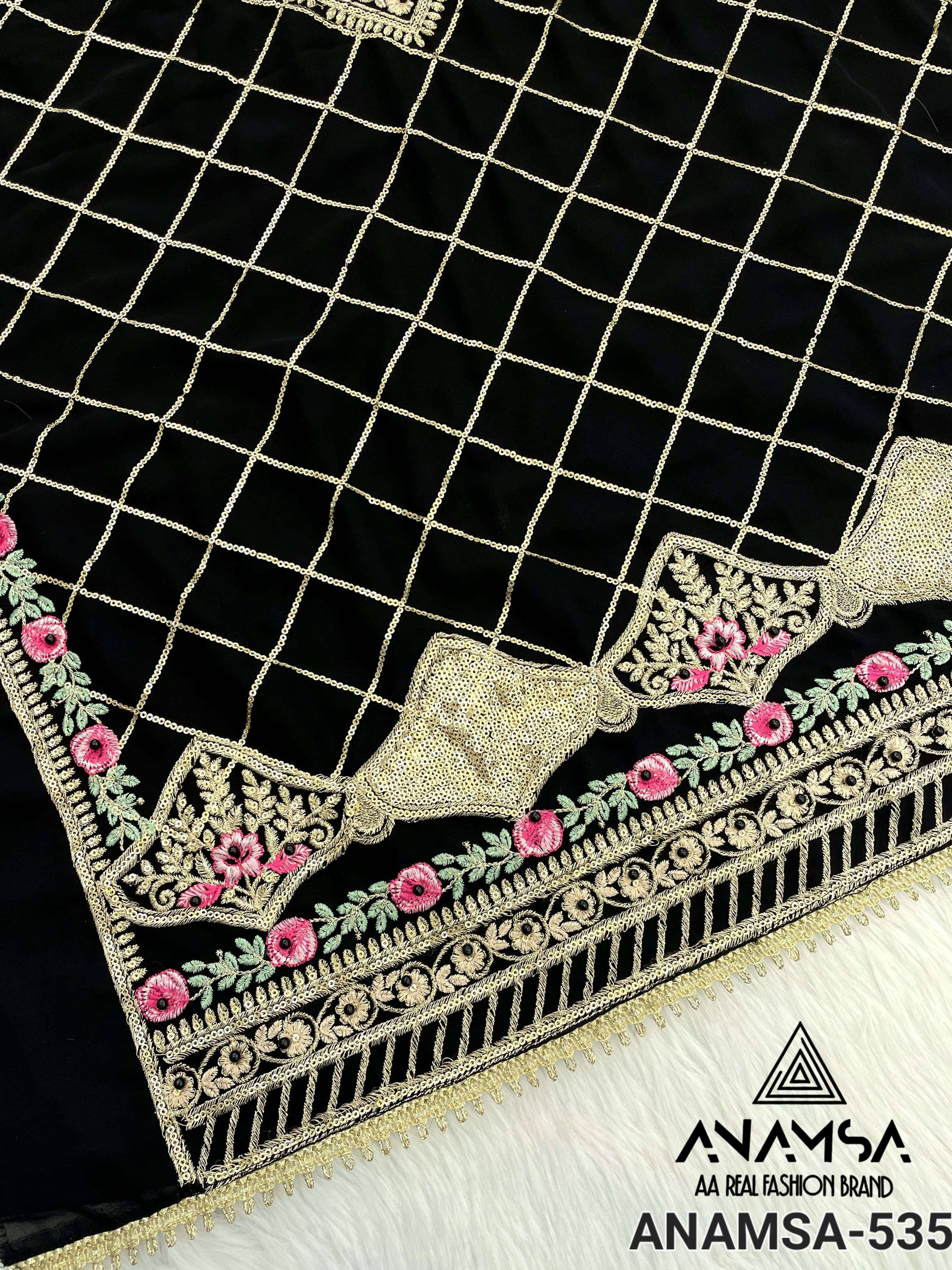 ANAMSA - 535 HEAVY EMBROIDERED PARTY WEAR SUIT