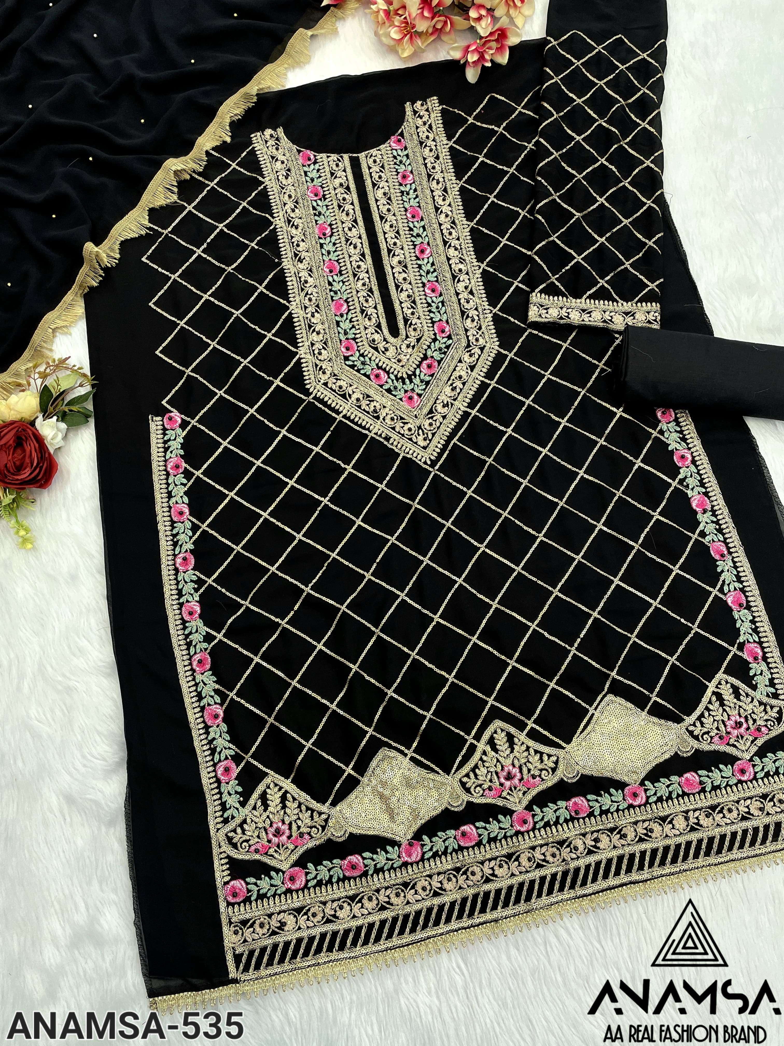 ANAMSA - 535 HEAVY EMBROIDERED PARTY WEAR SUIT