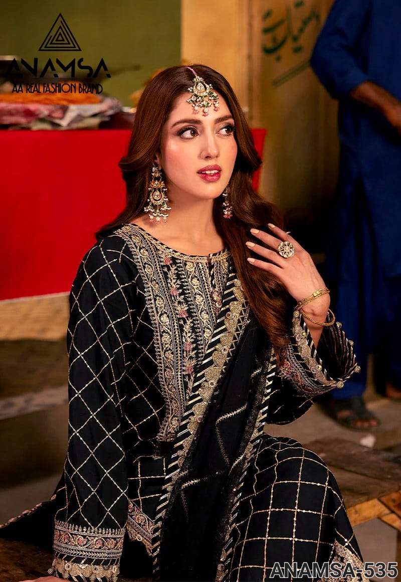 ANAMSA - 535 HEAVY EMBROIDERED PARTY WEAR SUIT