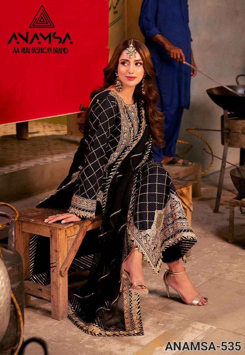 ANAMSA - 535 HEAVY EMBROIDERED PARTY WEAR SUIT