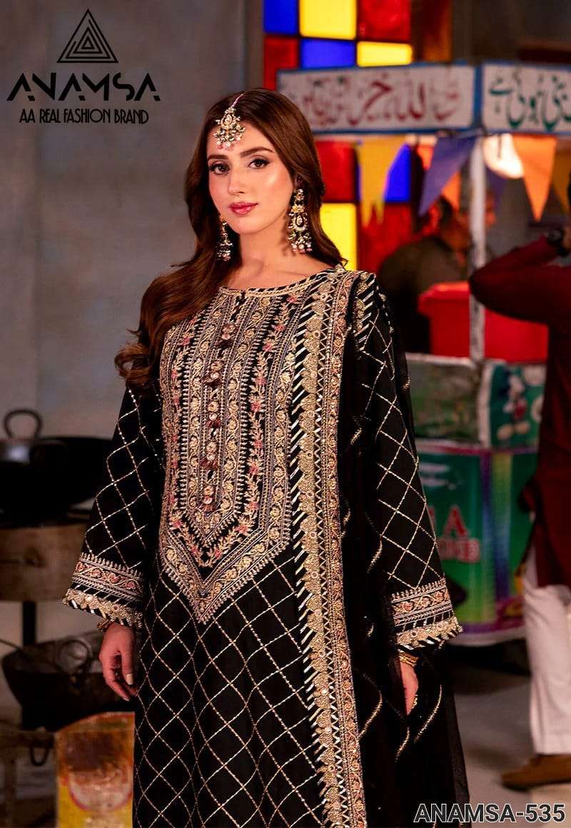 ANAMSA - 535 HEAVY EMBROIDERED PARTY WEAR SUIT