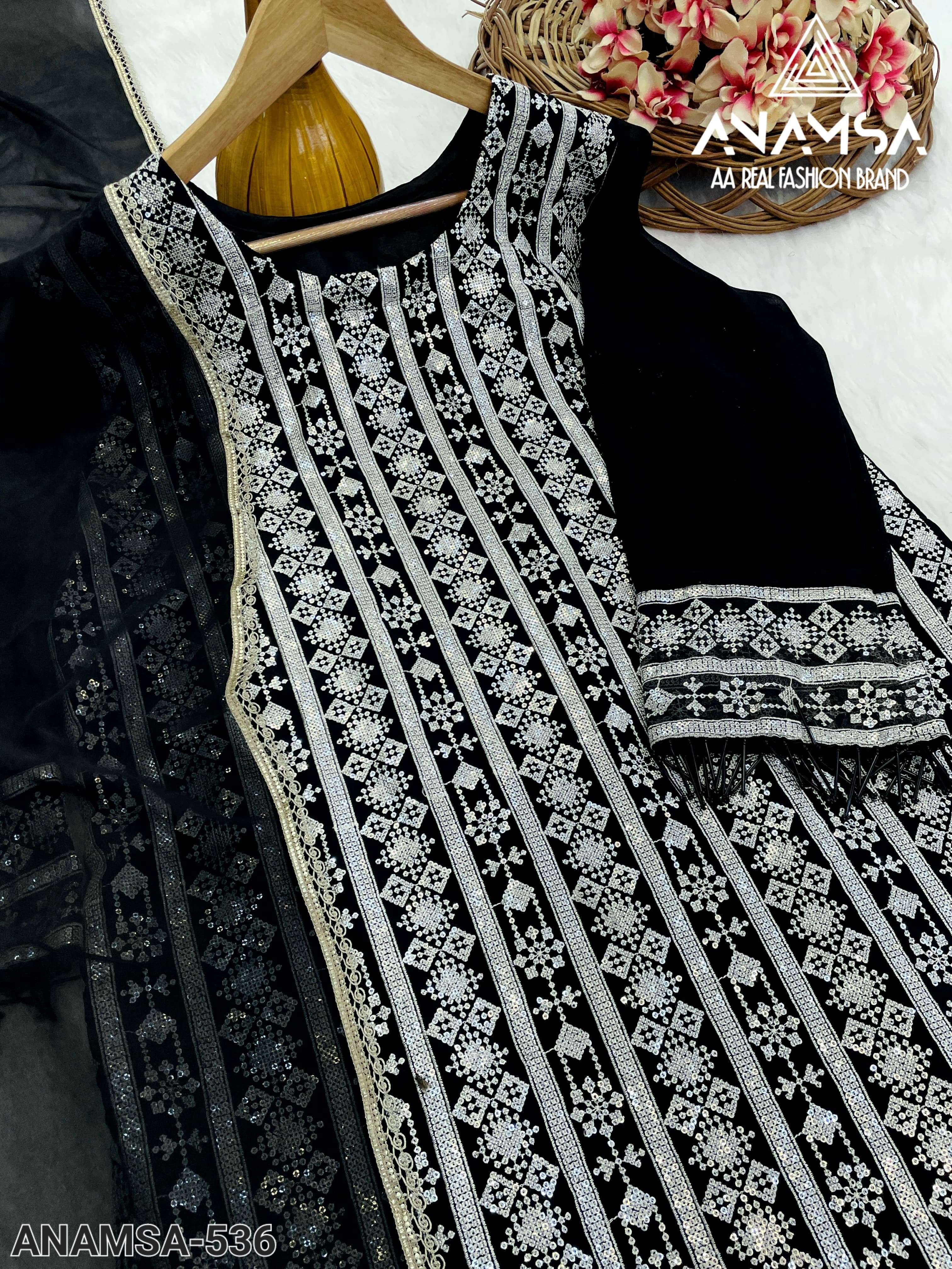 ANAMSA-536 HEAVY EMBROIDERED READYMADE SUIT
