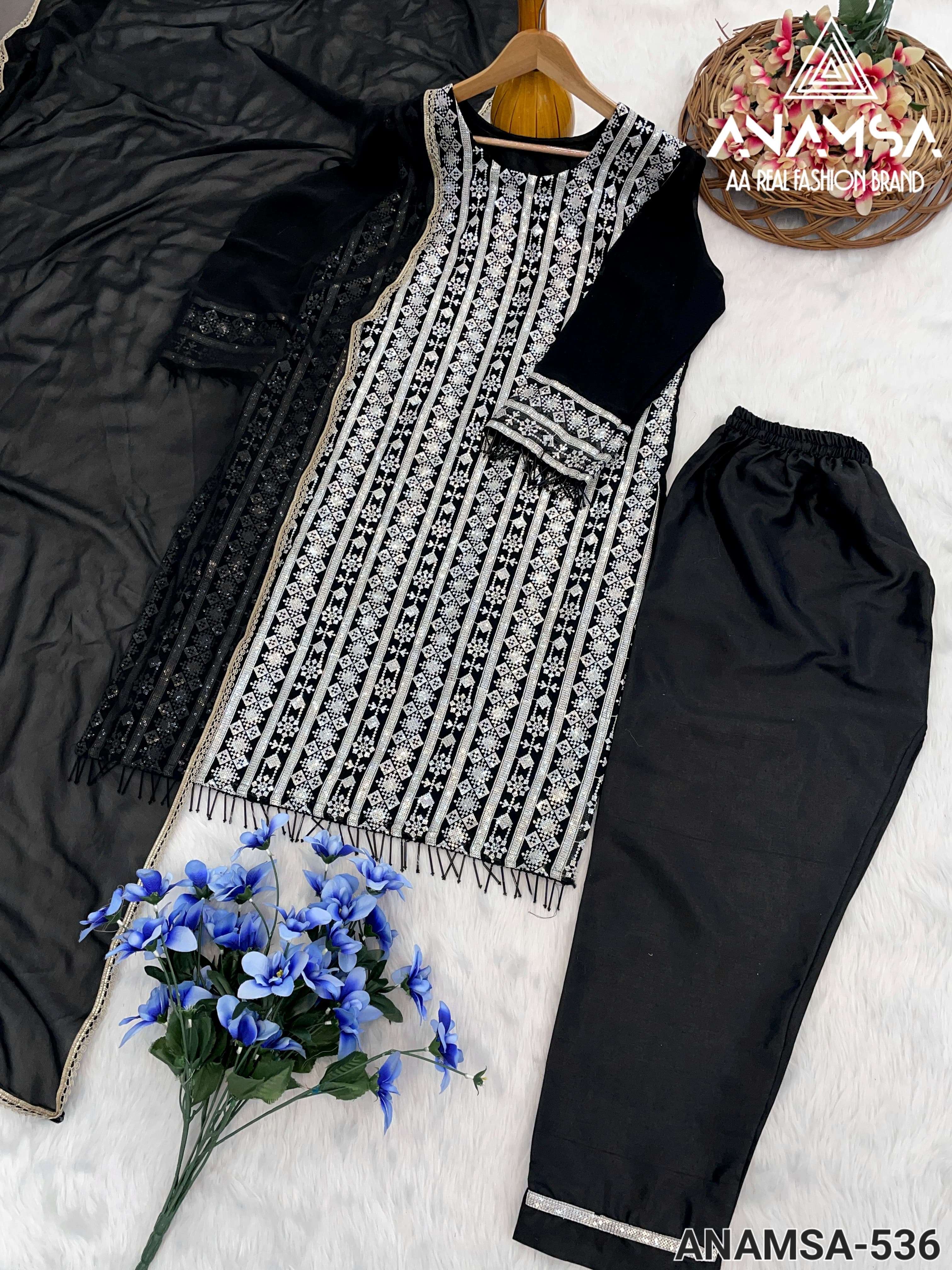 ANAMSA-536 HEAVY EMBROIDERED READYMADE SUIT