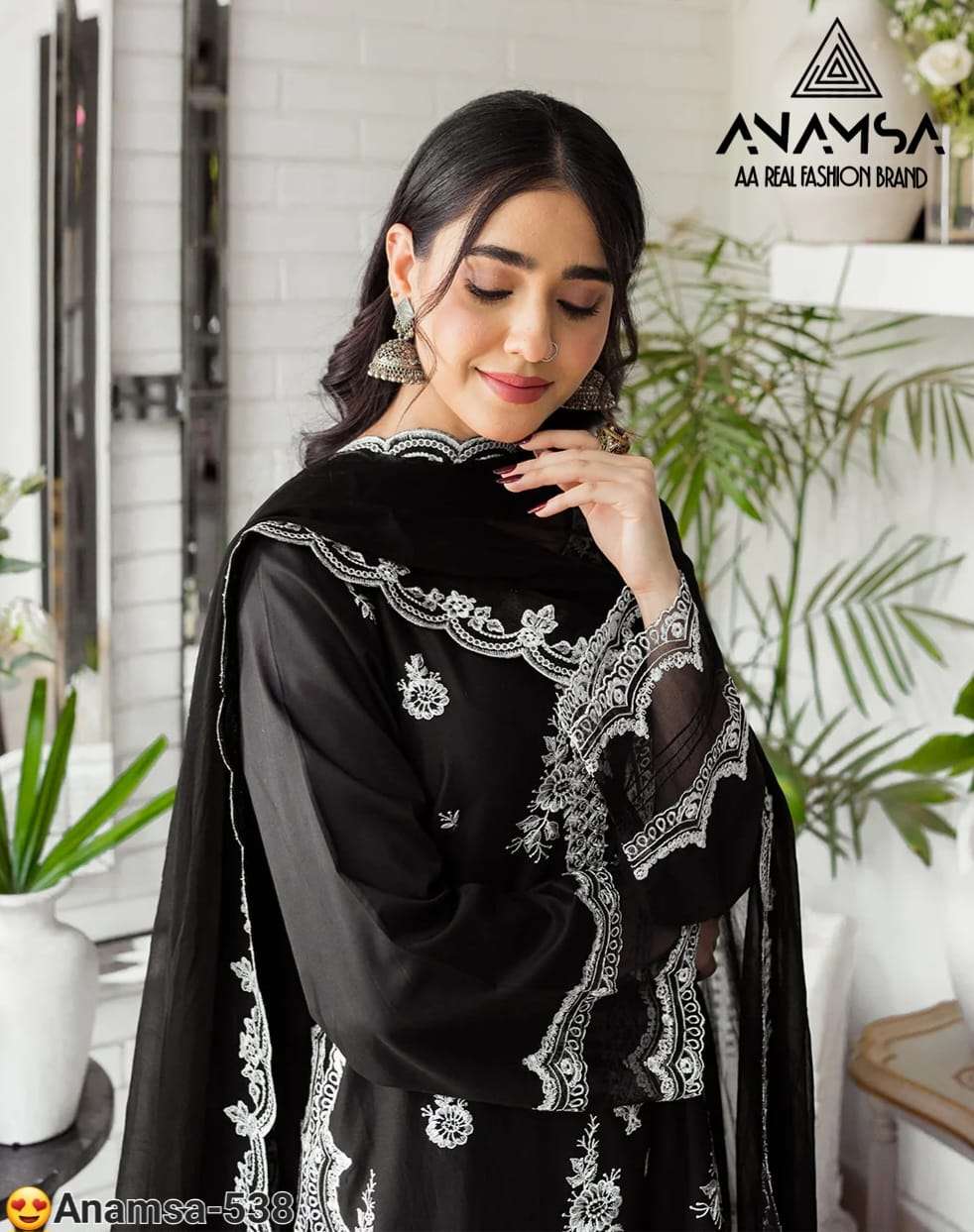 ANAMSA - 538 HEAVY EMBROIDERED BEAUTIFUL PARTY WEAR SUIT