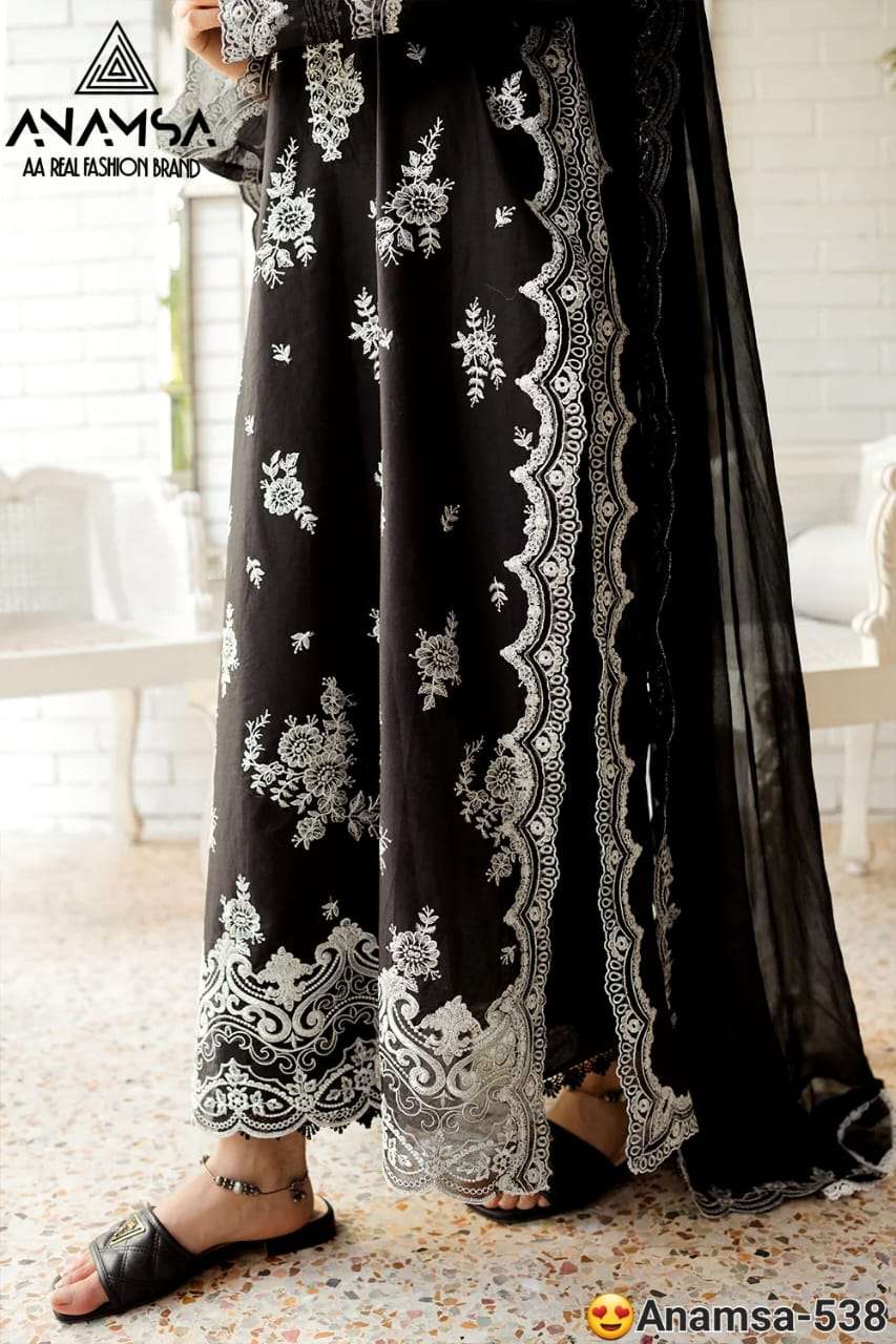 ANAMSA - 538 HEAVY EMBROIDERED BEAUTIFUL PARTY WEAR SUIT