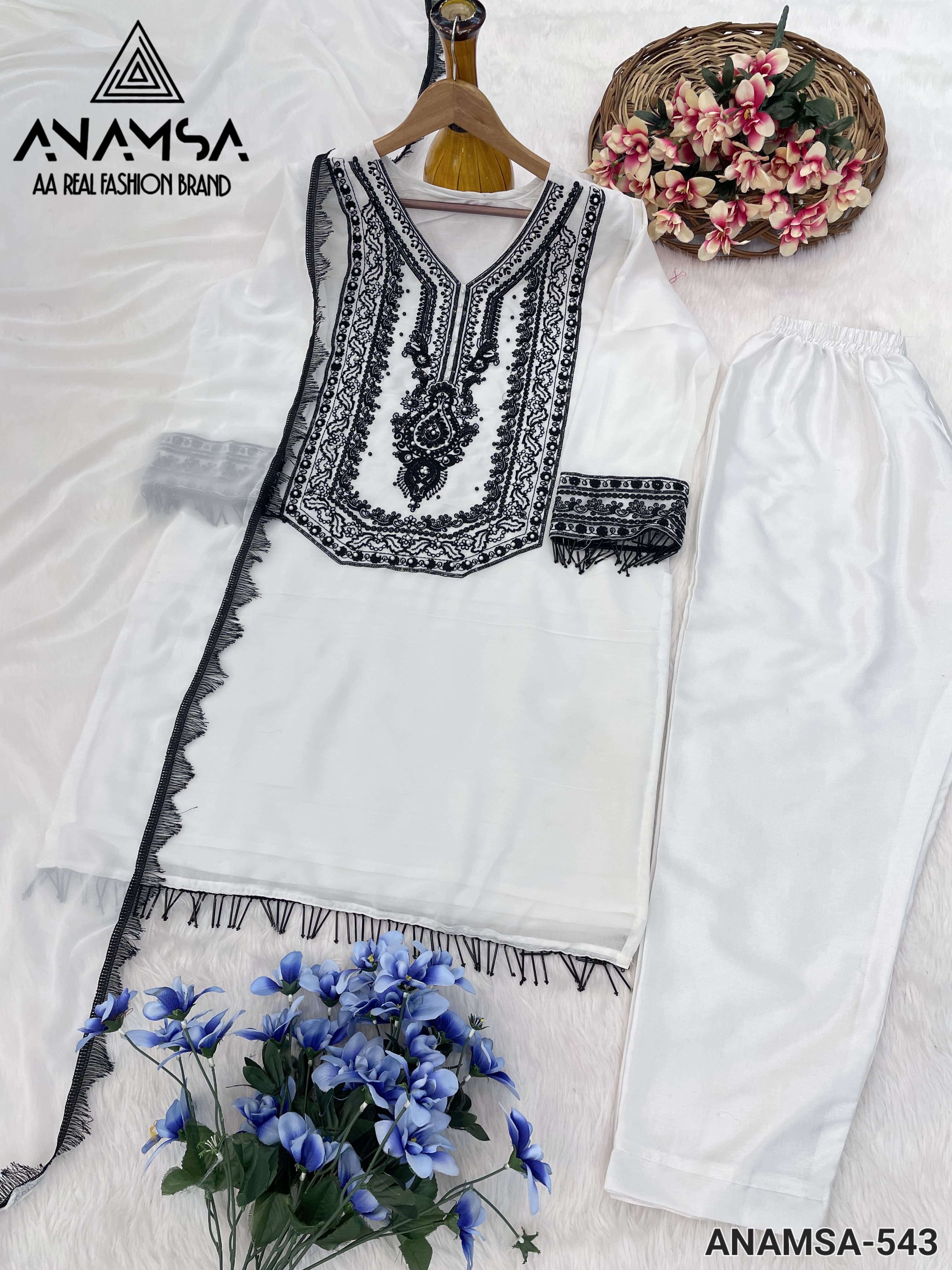 ANAMSA - 538 HEAVY EMBROIDERED BEAUTIFUL PARTY WEAR SUIT