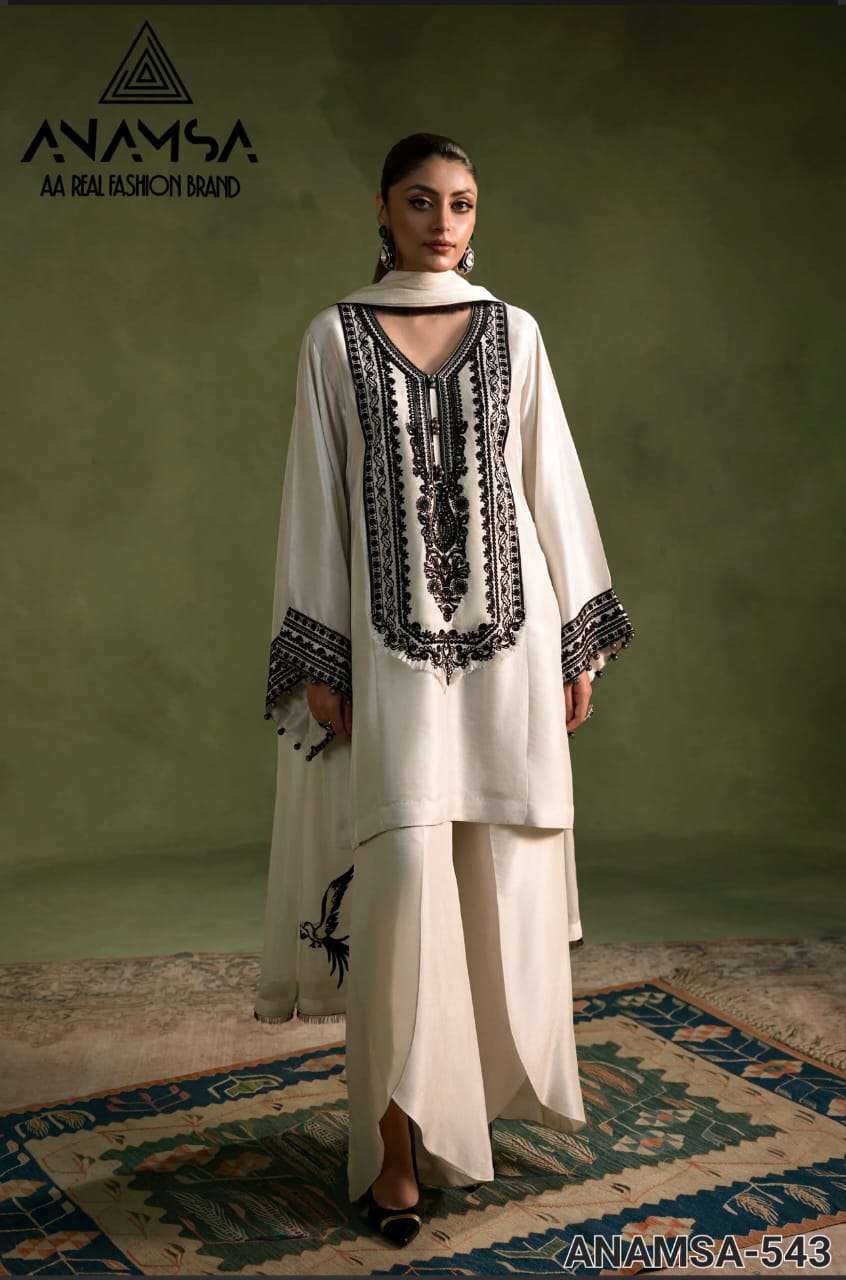 ANAMSA - 538 HEAVY EMBROIDERED BEAUTIFUL PARTY WEAR SUIT