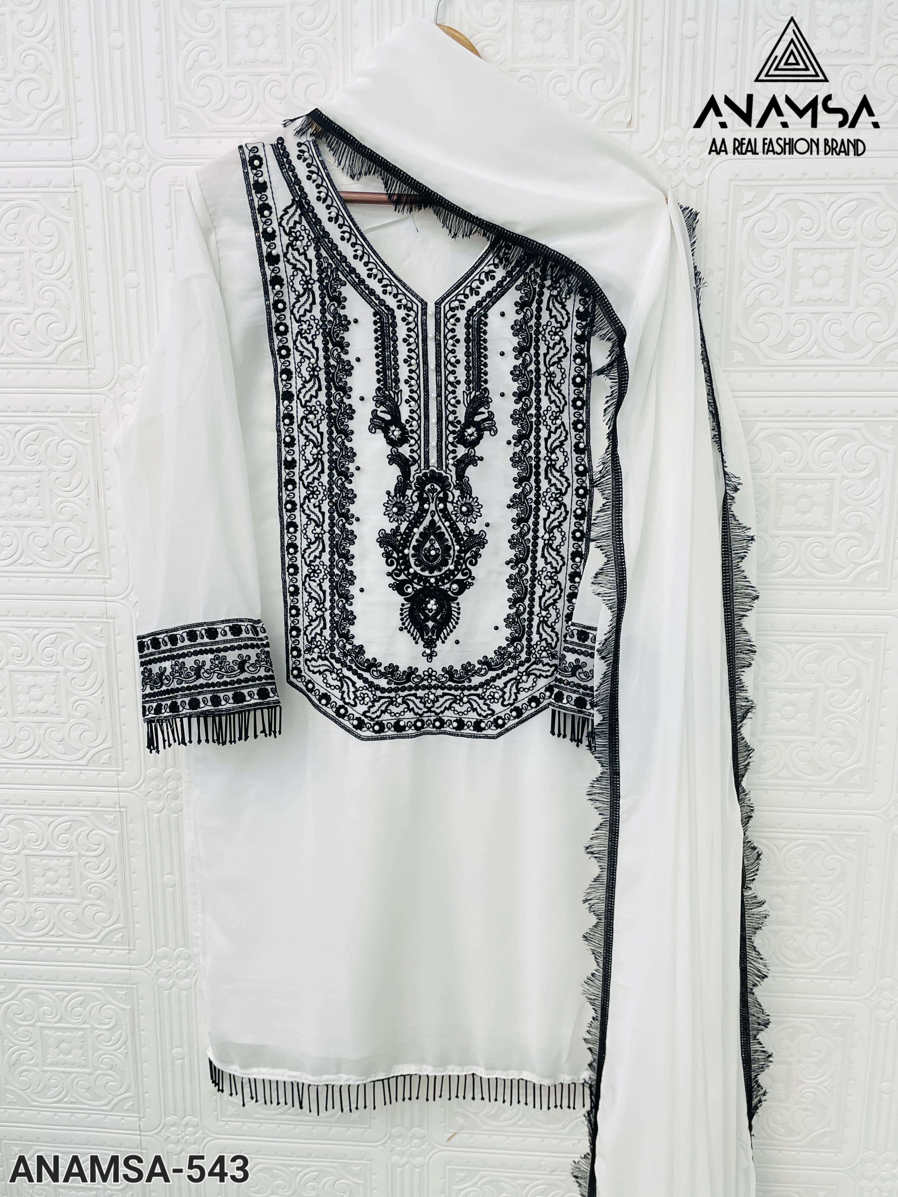 ANAMSA - 538 HEAVY EMBROIDERED BEAUTIFUL PARTY WEAR SUIT