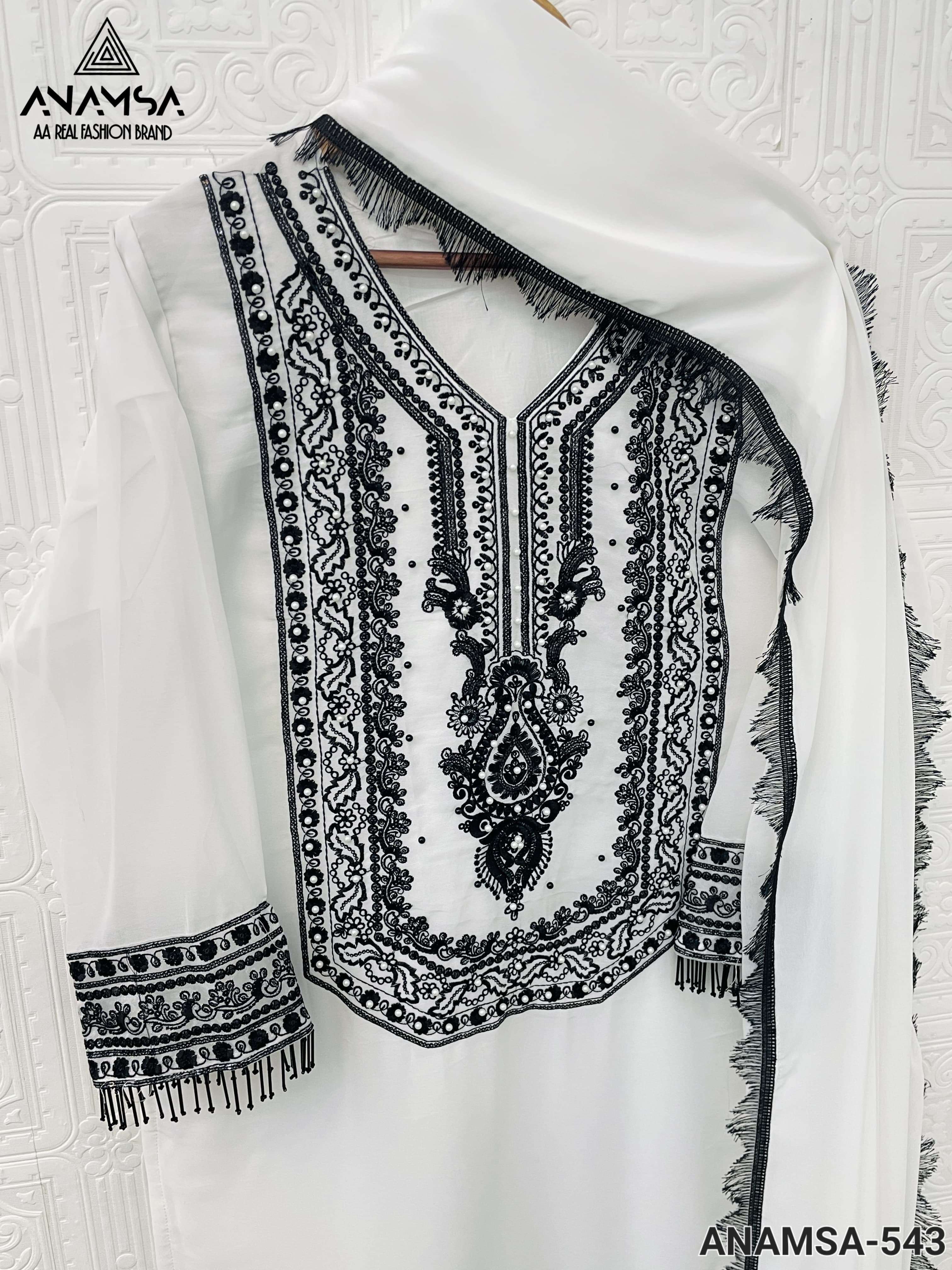 ANAMSA - 538 HEAVY EMBROIDERED BEAUTIFUL PARTY WEAR SUIT