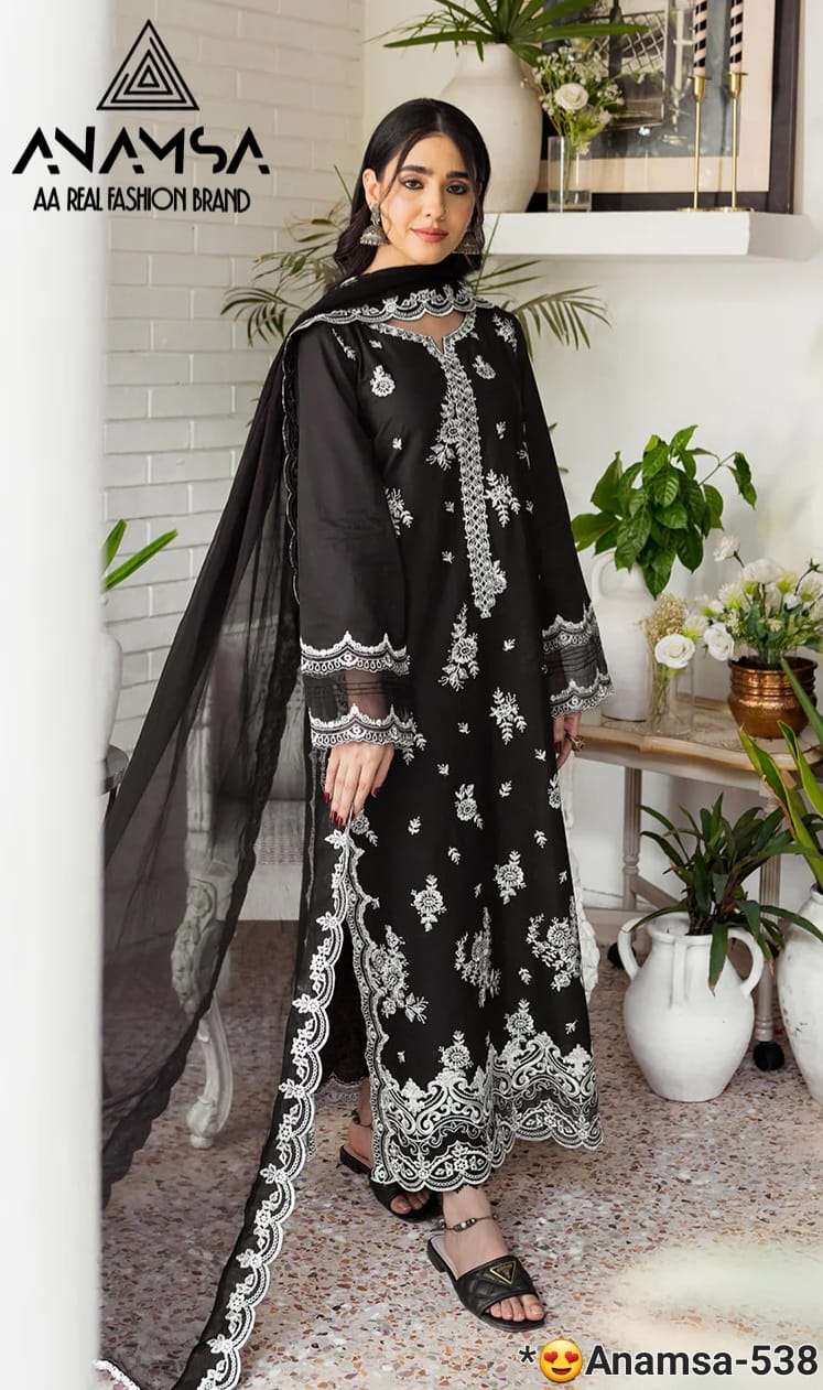 ANAMSA - 538 HEAVY EMBROIDERED BEAUTIFUL PARTY WEAR SUIT