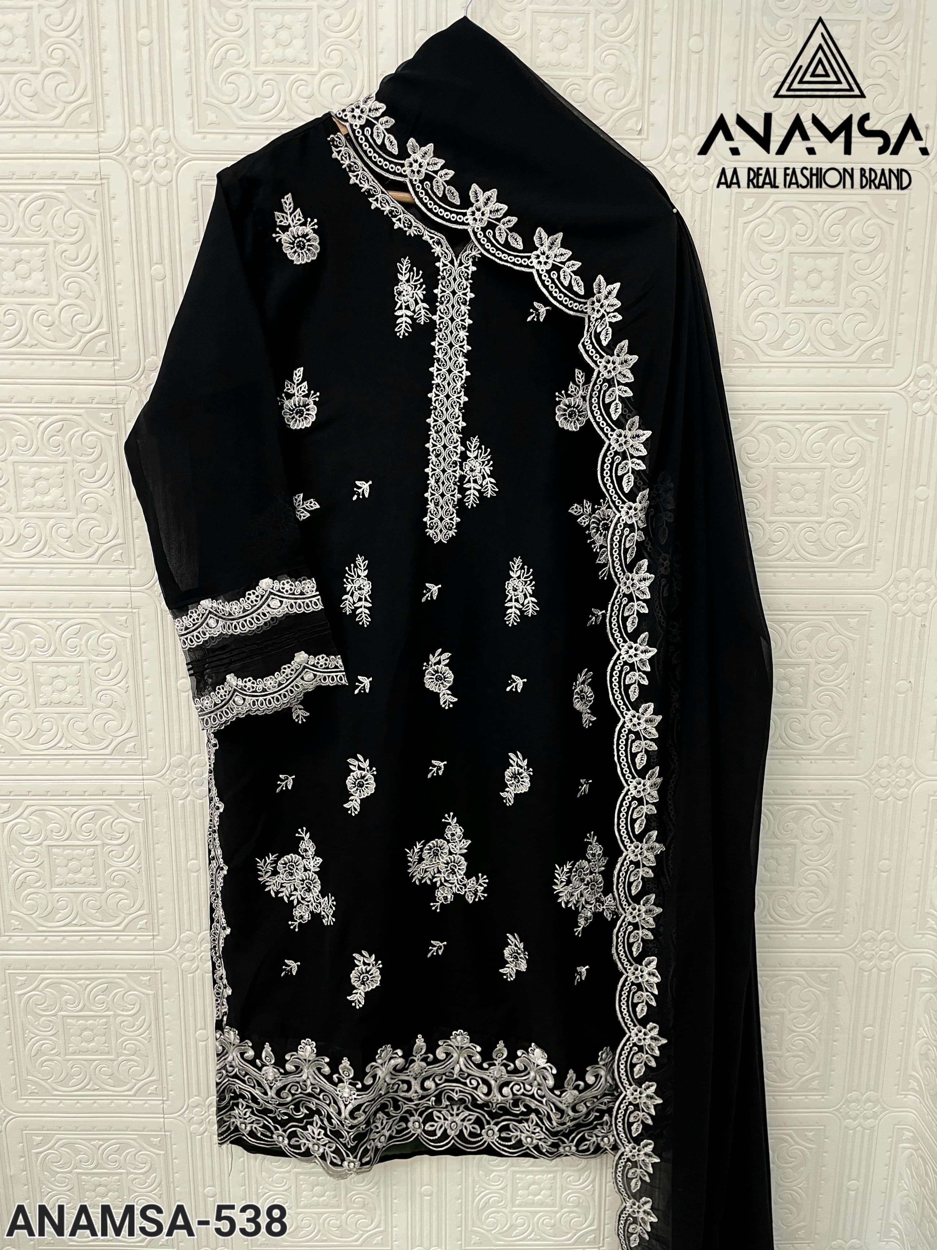 ANAMSA - 538 HEAVY EMBROIDERED BEAUTIFUL PARTY WEAR SUIT
