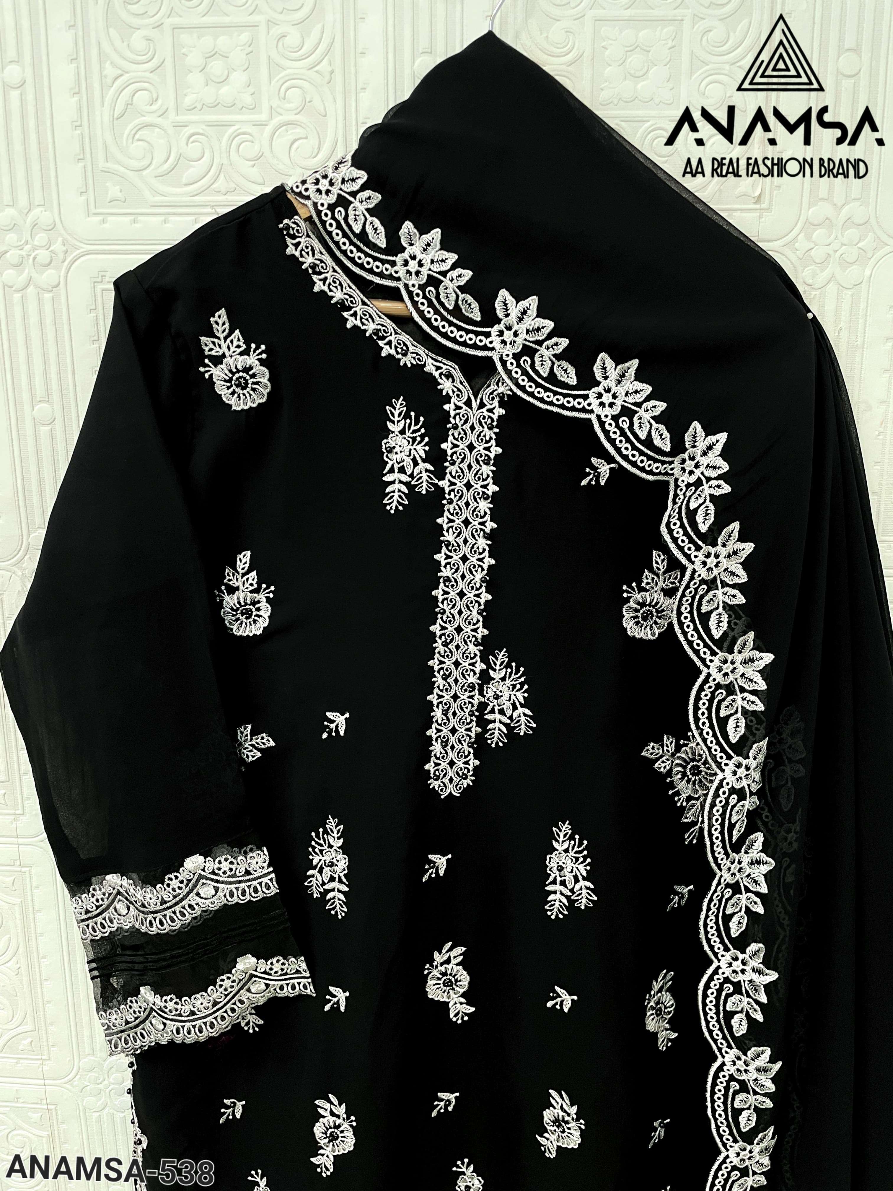 ANAMSA - 538 HEAVY EMBROIDERED BEAUTIFUL PARTY WEAR SUIT