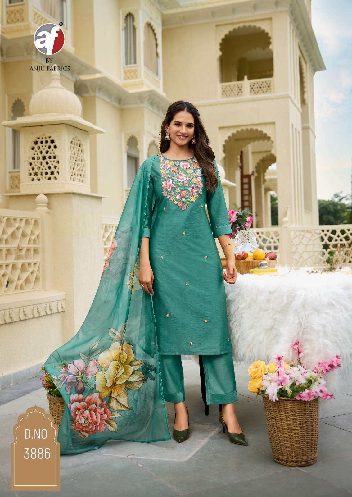 ANJU FABRICS DESI DHAGA VISCOSE BEAUTIFUL DESIGNER SUIT