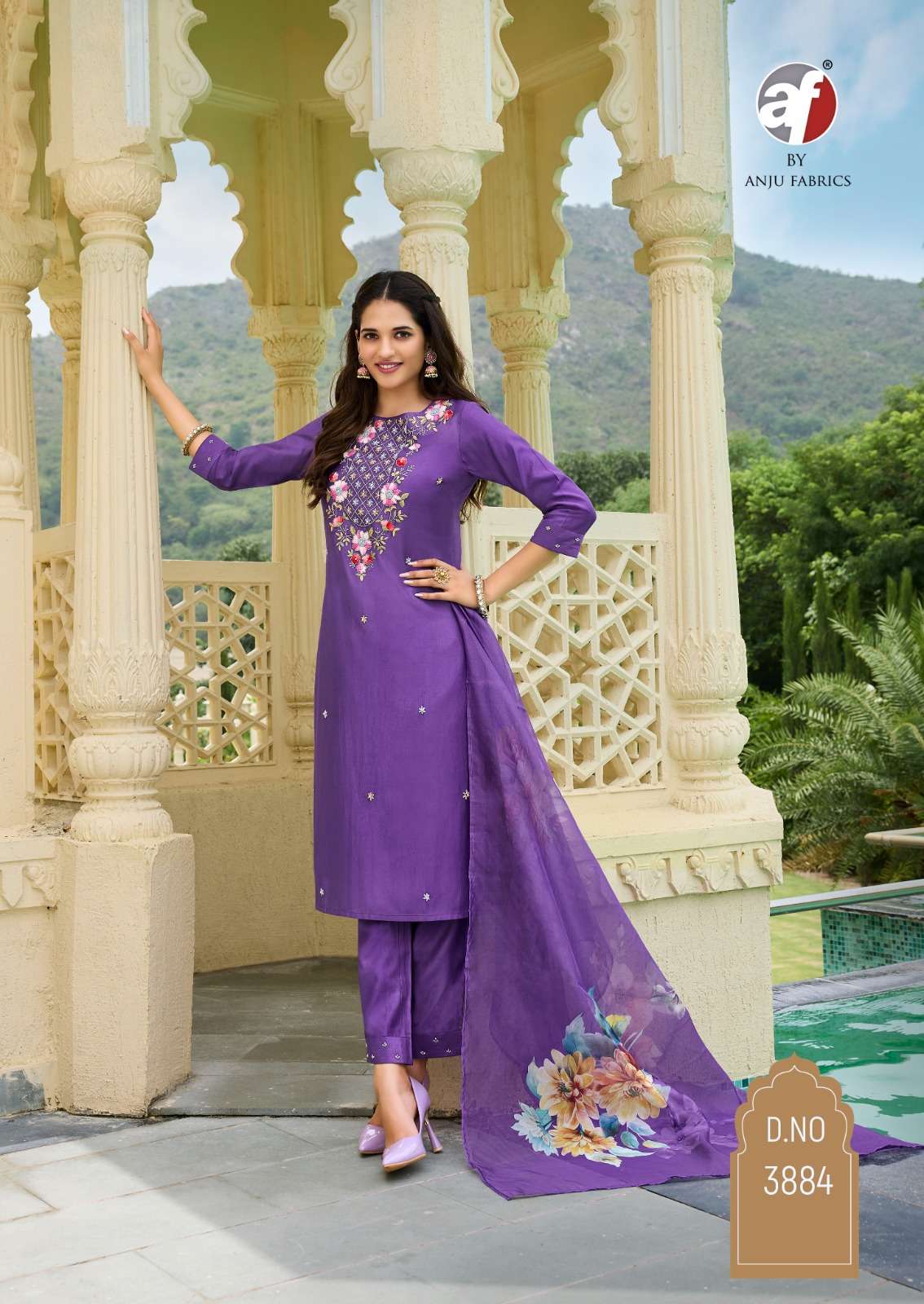 ANJU FABRICS DESI DHAGA VISCOSE BEAUTIFUL DESIGNER SUIT
