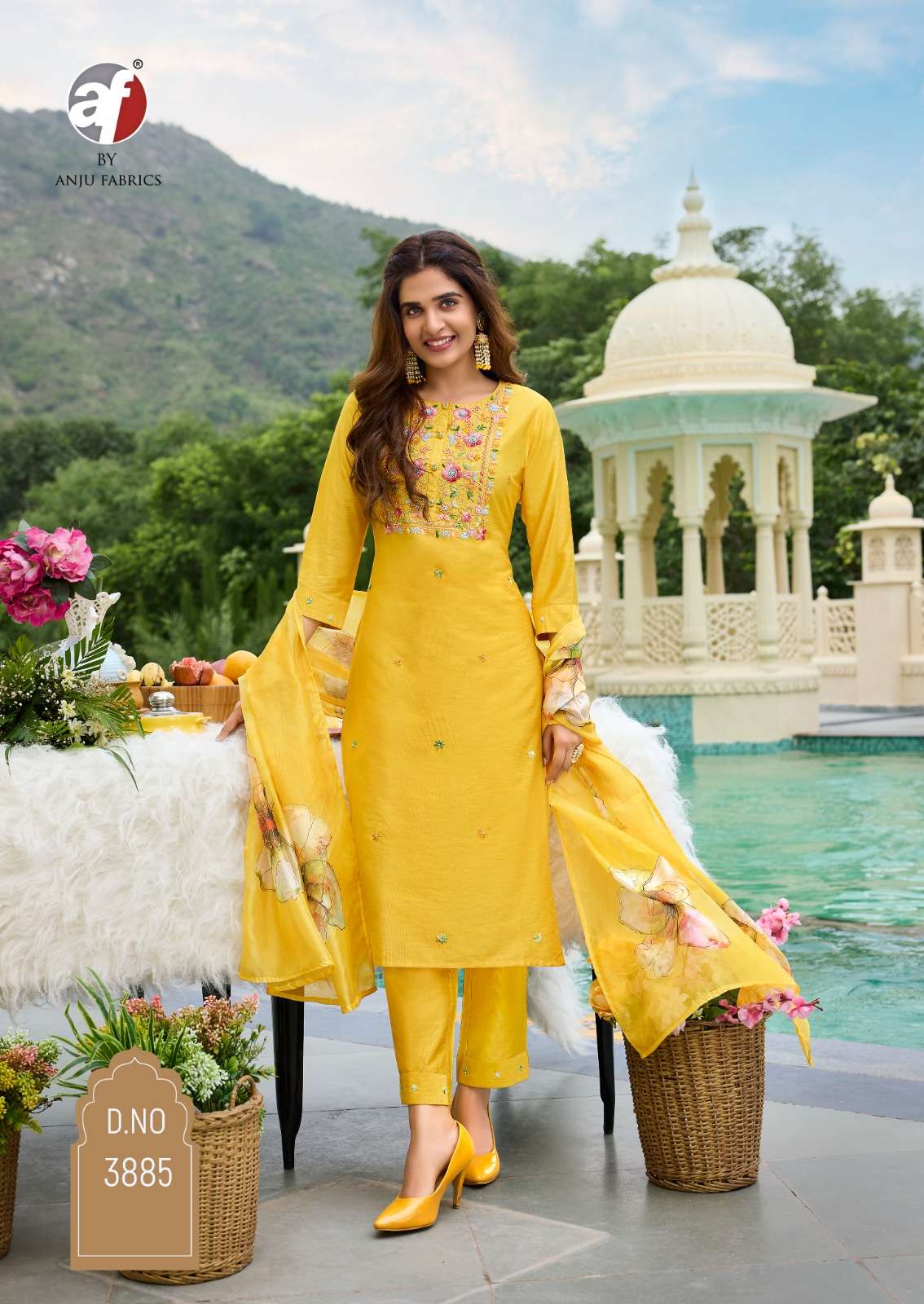 ANJU FABRICS DESI DHAGA VISCOSE BEAUTIFUL DESIGNER SUIT