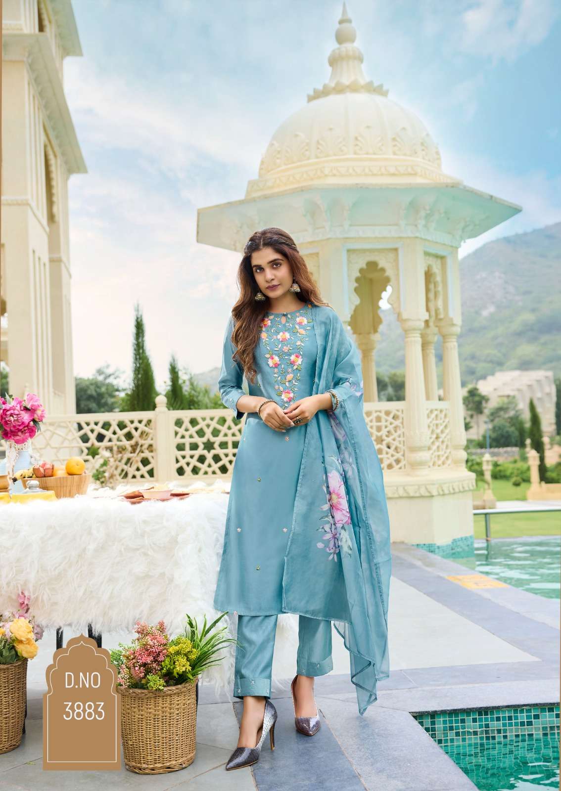 ANJU FABRICS DESI DHAGA VISCOSE BEAUTIFUL DESIGNER SUIT