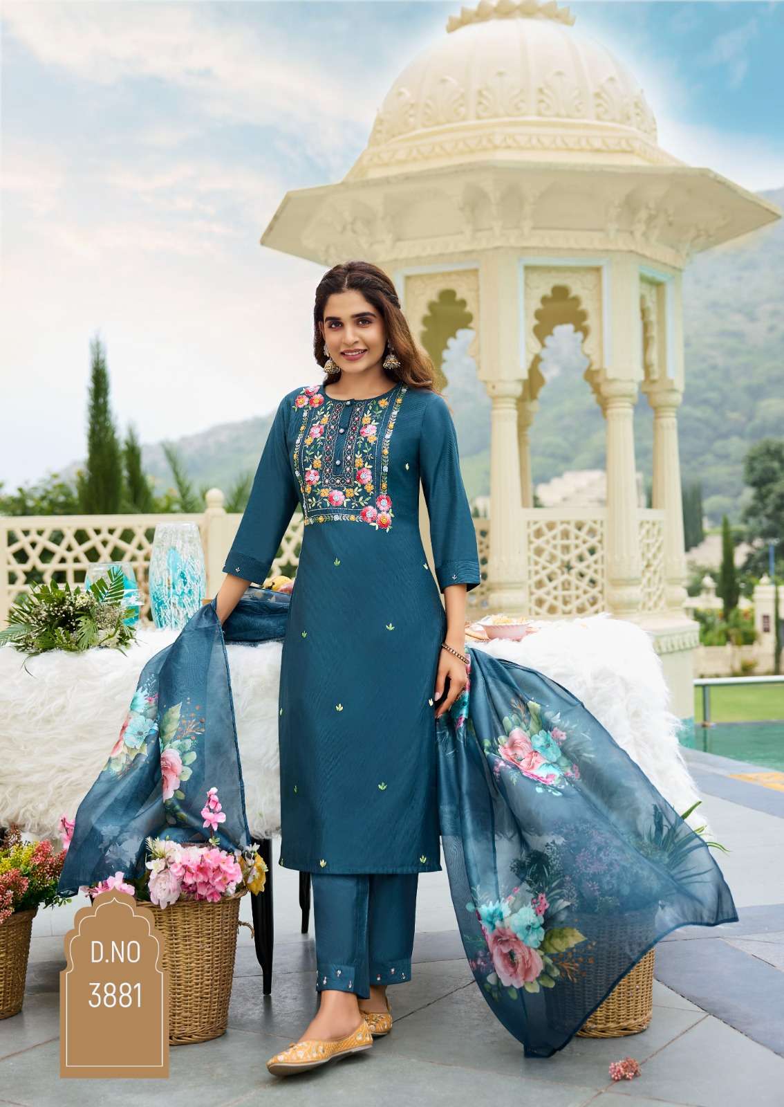 ANJU FABRICS DESI DHAGA VISCOSE BEAUTIFUL DESIGNER SUIT
