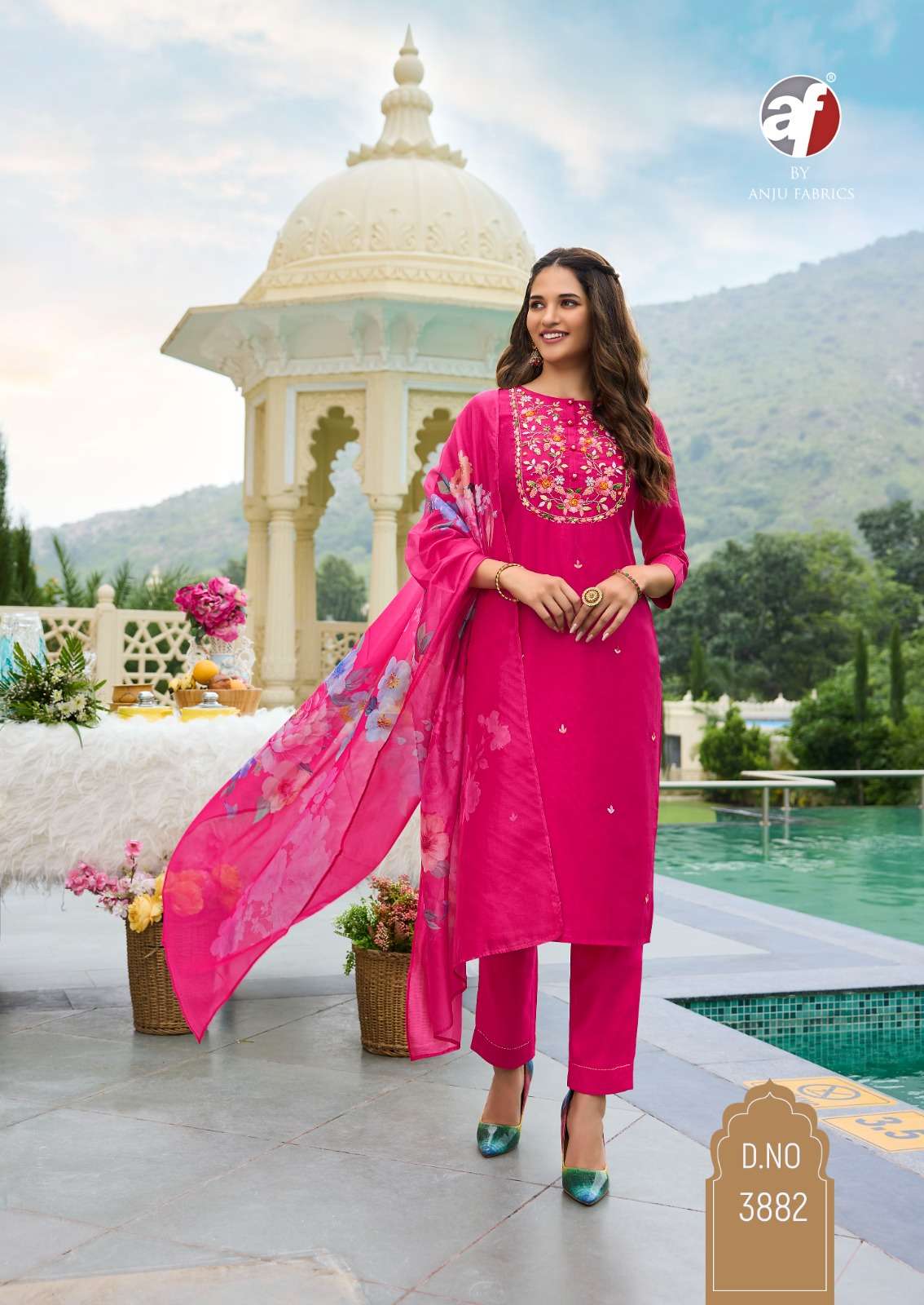 ANJU FABRICS DESI DHAGA VISCOSE BEAUTIFUL DESIGNER SUIT