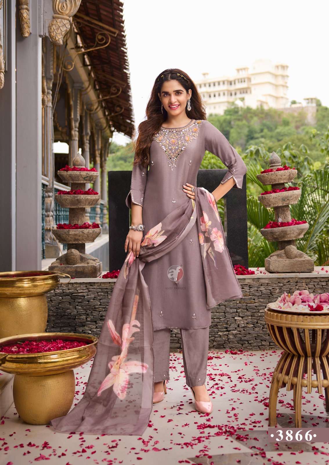 ANJU FABRICS GHUNGHAT VOL 11 SILK DESIGNER FANCY SUIT