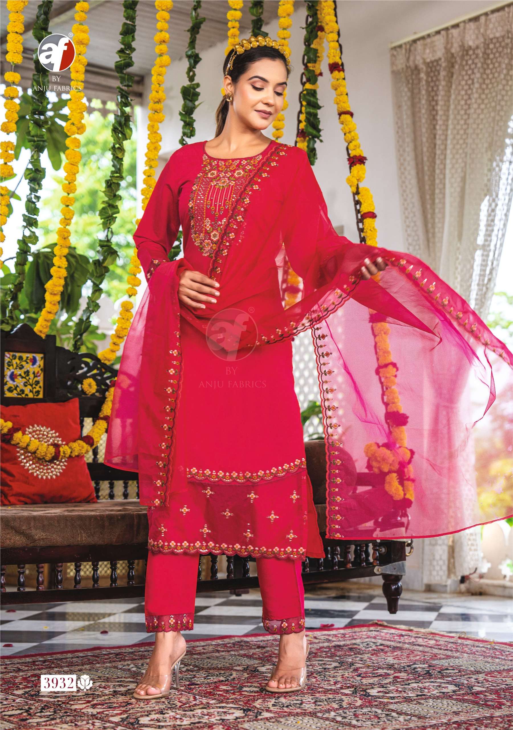 ANJU FABRICS SUNDARI VOL 2 SILK BEAUTIFUL EMBROIDERY WORK SUIT