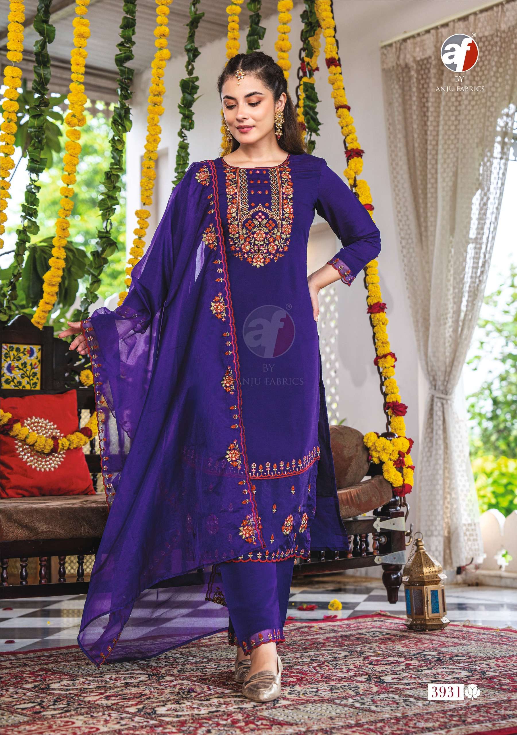 ANJU FABRICS SUNDARI VOL 2 SILK BEAUTIFUL EMBROIDERY WORK SUIT