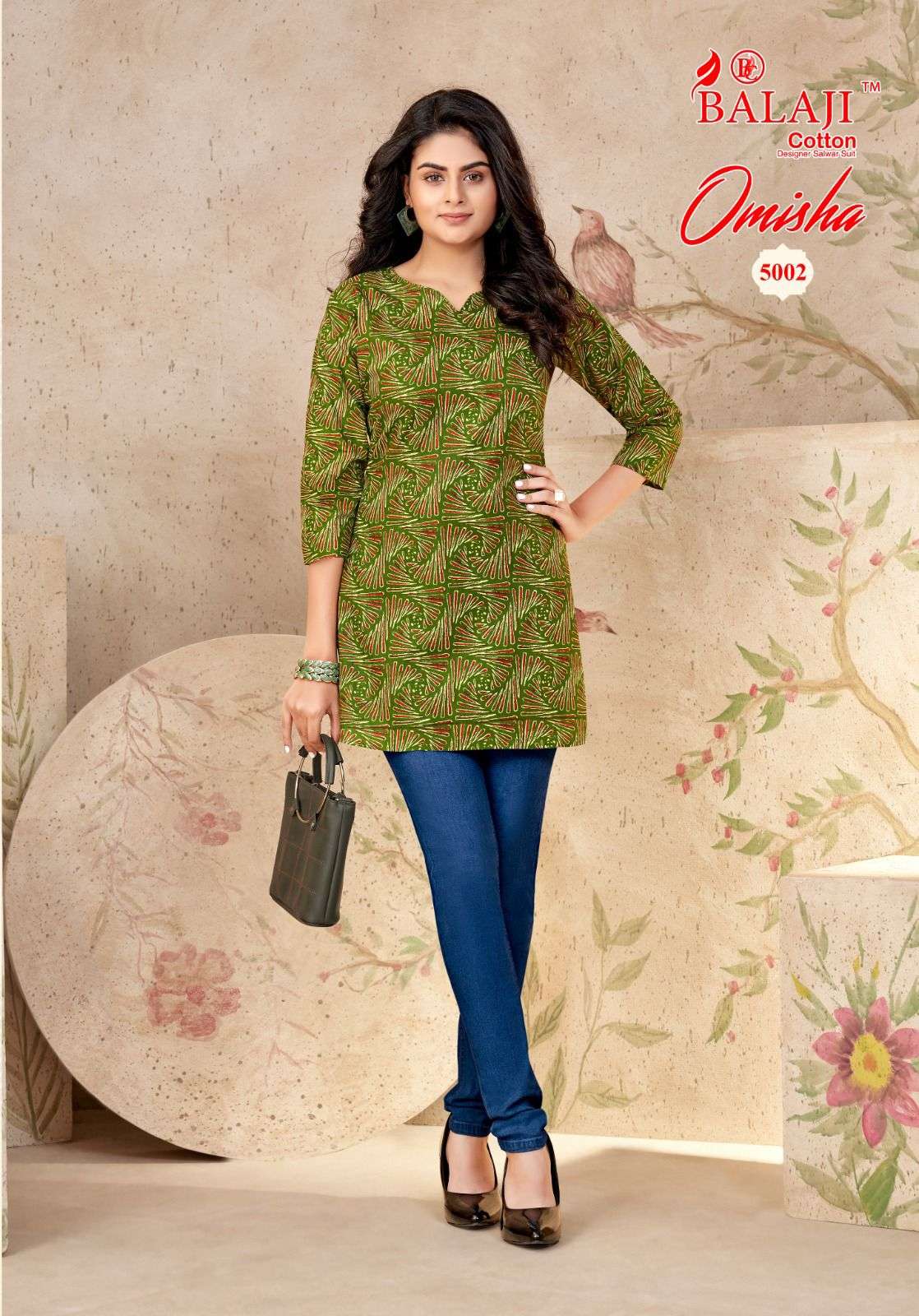 BALAJI COTTON  OMISHA VOL 5 COTTON PRINT SHORT KURTI 
