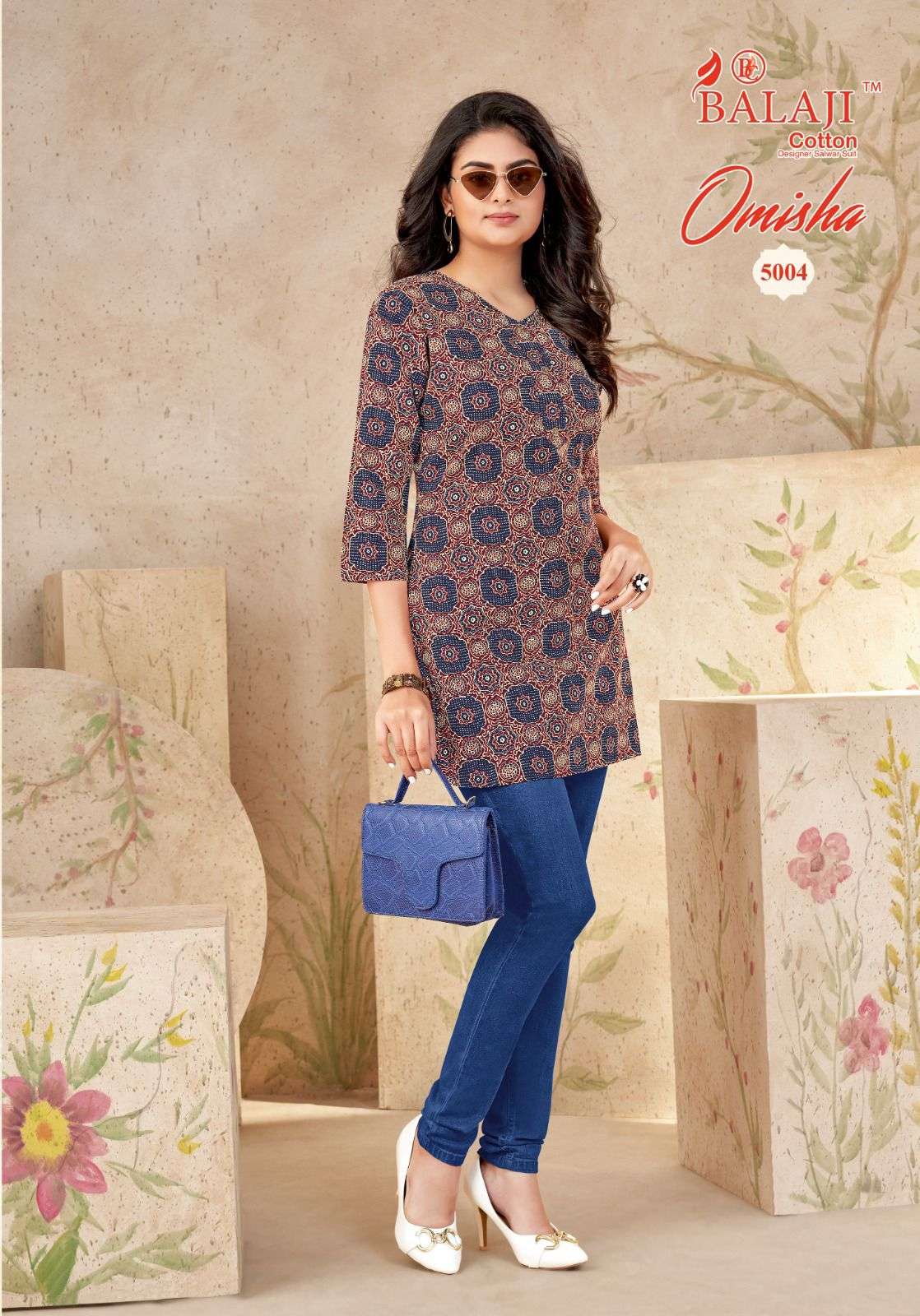 BALAJI COTTON  OMISHA VOL 5 COTTON PRINT SHORT KURTI 