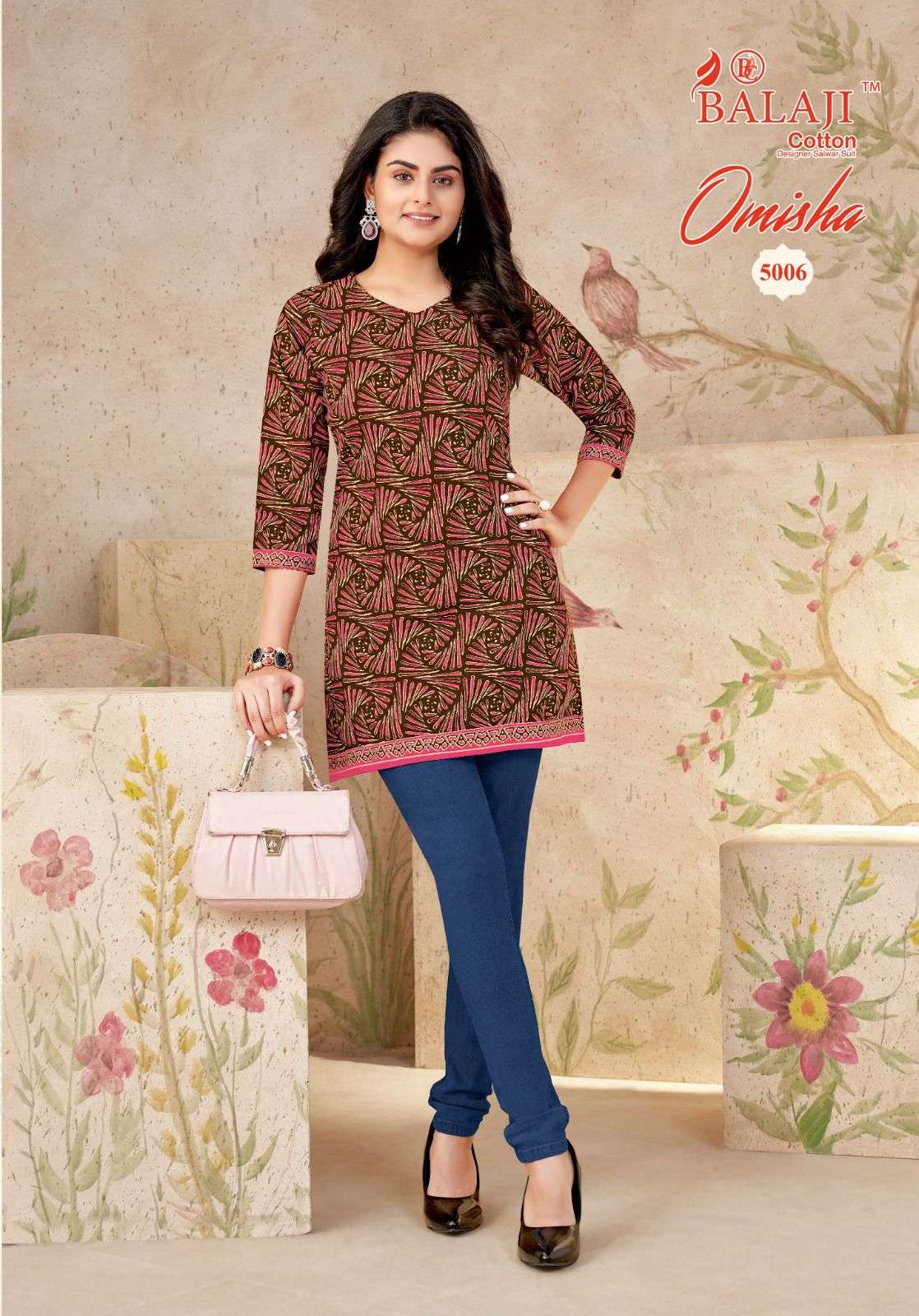 BALAJI COTTON  OMISHA VOL 5 COTTON PRINT SHORT KURTI 