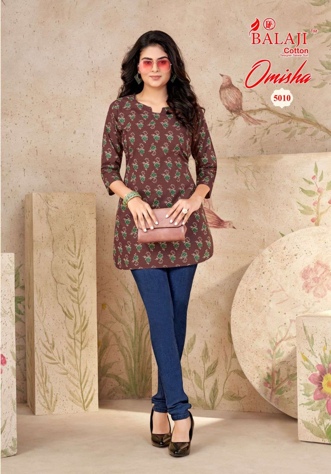 BALAJI COTTON  OMISHA VOL 5 COTTON PRINT SHORT KURTI 