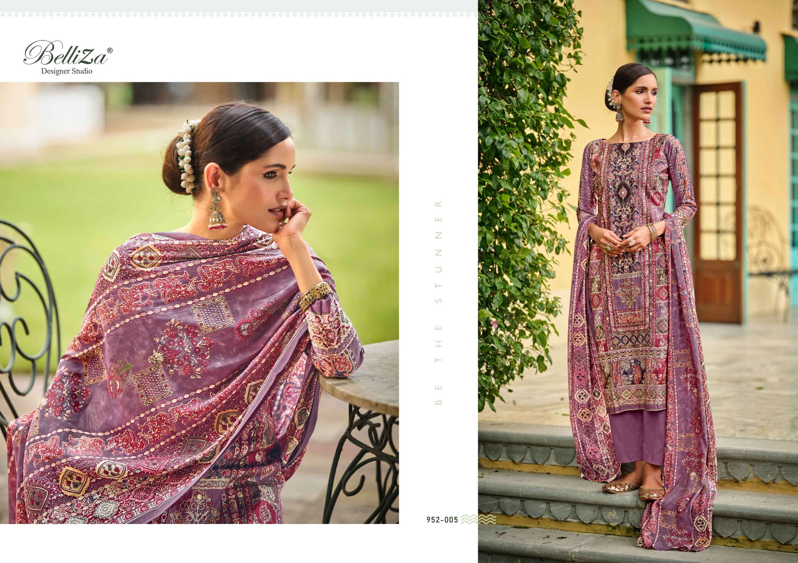 BELLIZA DESIGNER STUDIO SHAYONI VISCOSE FANCY WORK SUIT
