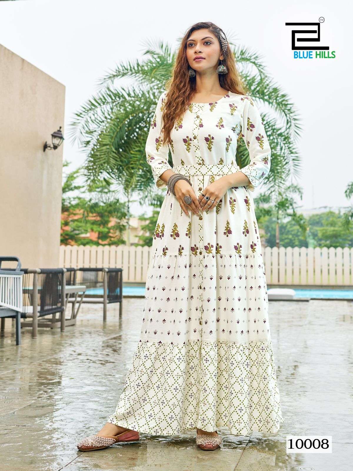 BLUE HILLS BOURNVILLA VOL 10 RAYON FANCY WEAR GOWN 