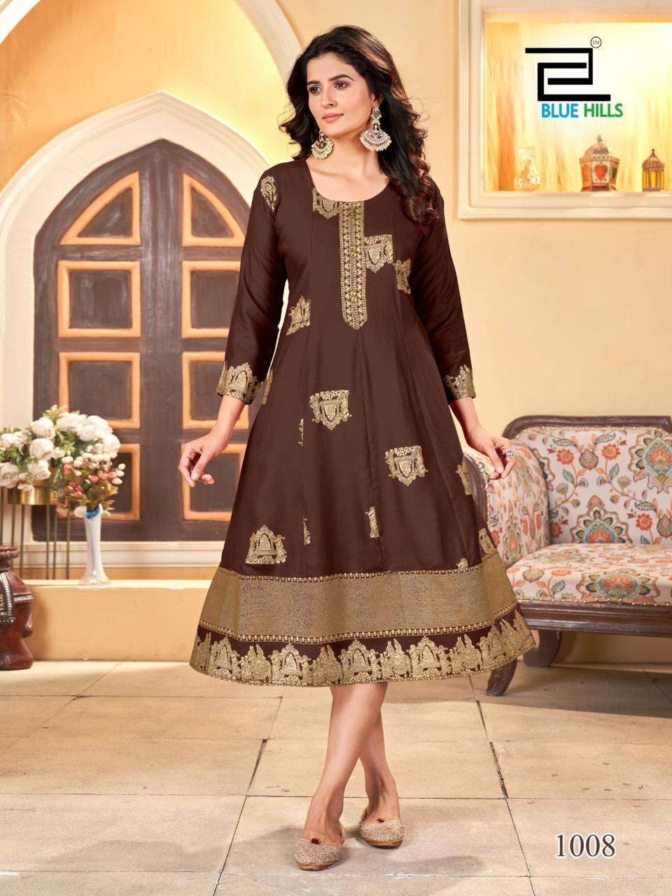 BLUE HILLS PALKI SPECIAL RAYON FOIL PRINT GOWN 