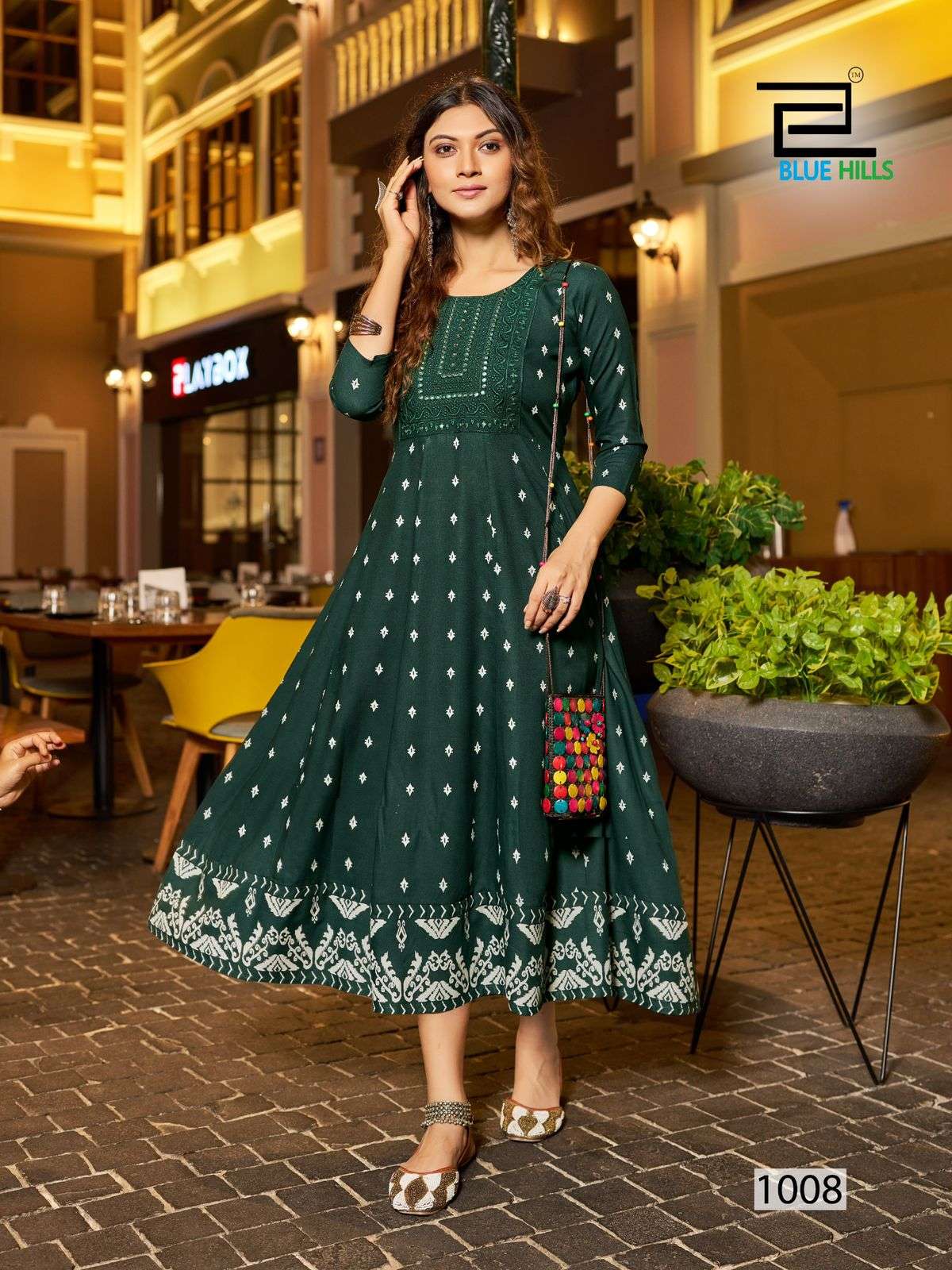 BLUE HILLS ZUDIO RAYON FANCY ANARKALI STYLE GOWN