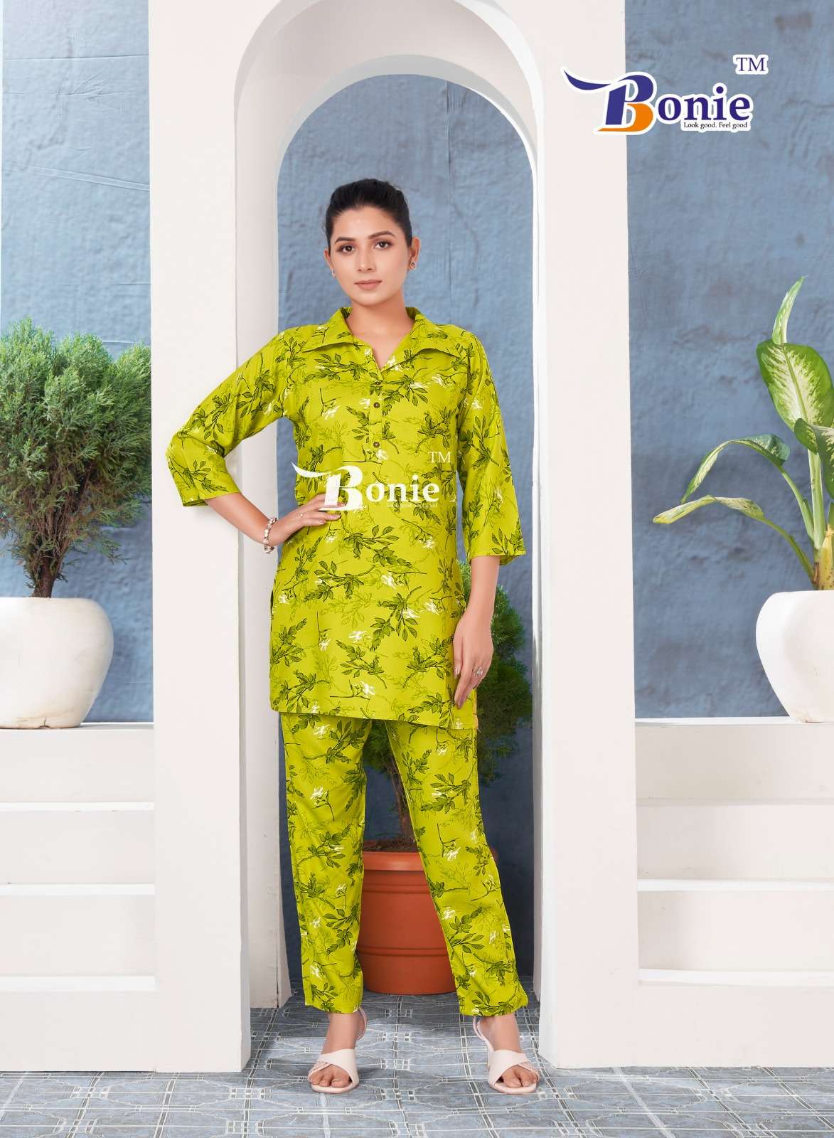 BONIE  PEARL RAYON PRINT FANCY CO-ORD SET
