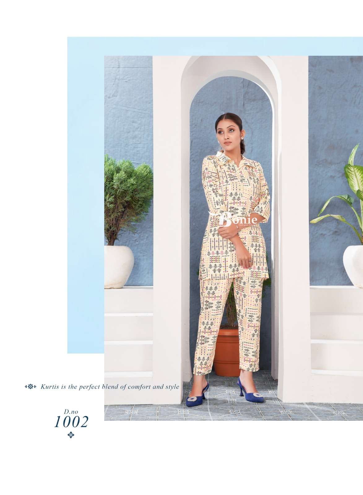 BONIE  PEARL RAYON PRINT FANCY CO-ORD SET