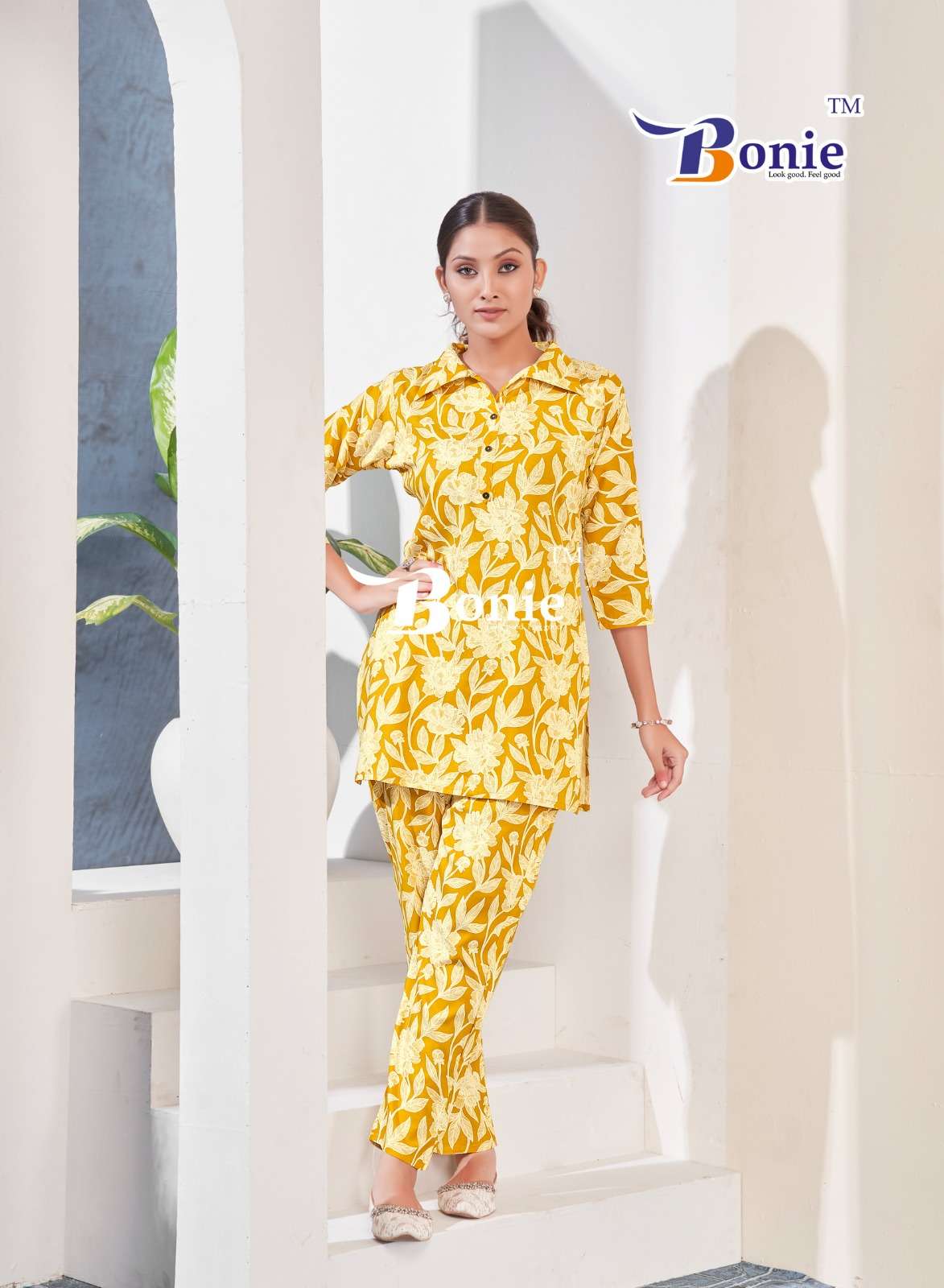 BONIE  PEARL RAYON PRINT FANCY CO-ORD SET