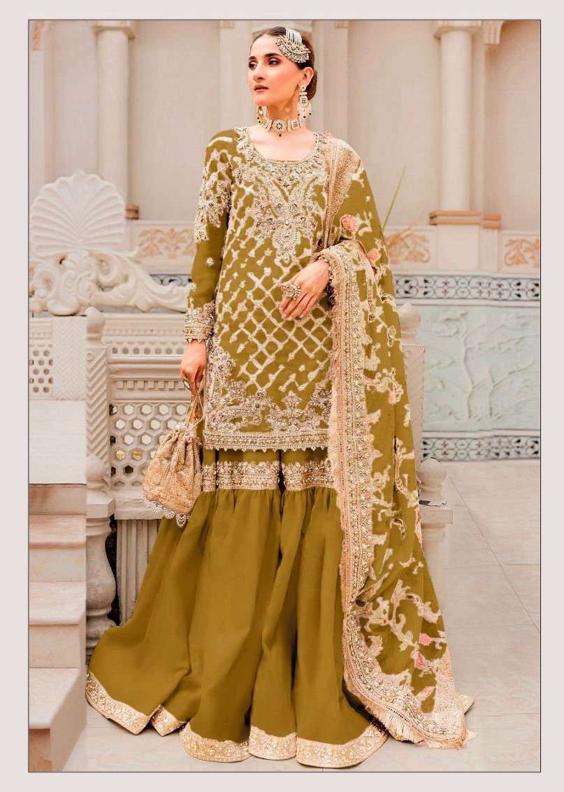 DINSAA SUIT DESIGN NO - 241 A-D HEAVY WORK PARTY WEAR SUIT